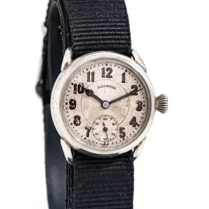1917 Vintage Illinois Model 4 Nickel Plated Silver Watch (# 15265)