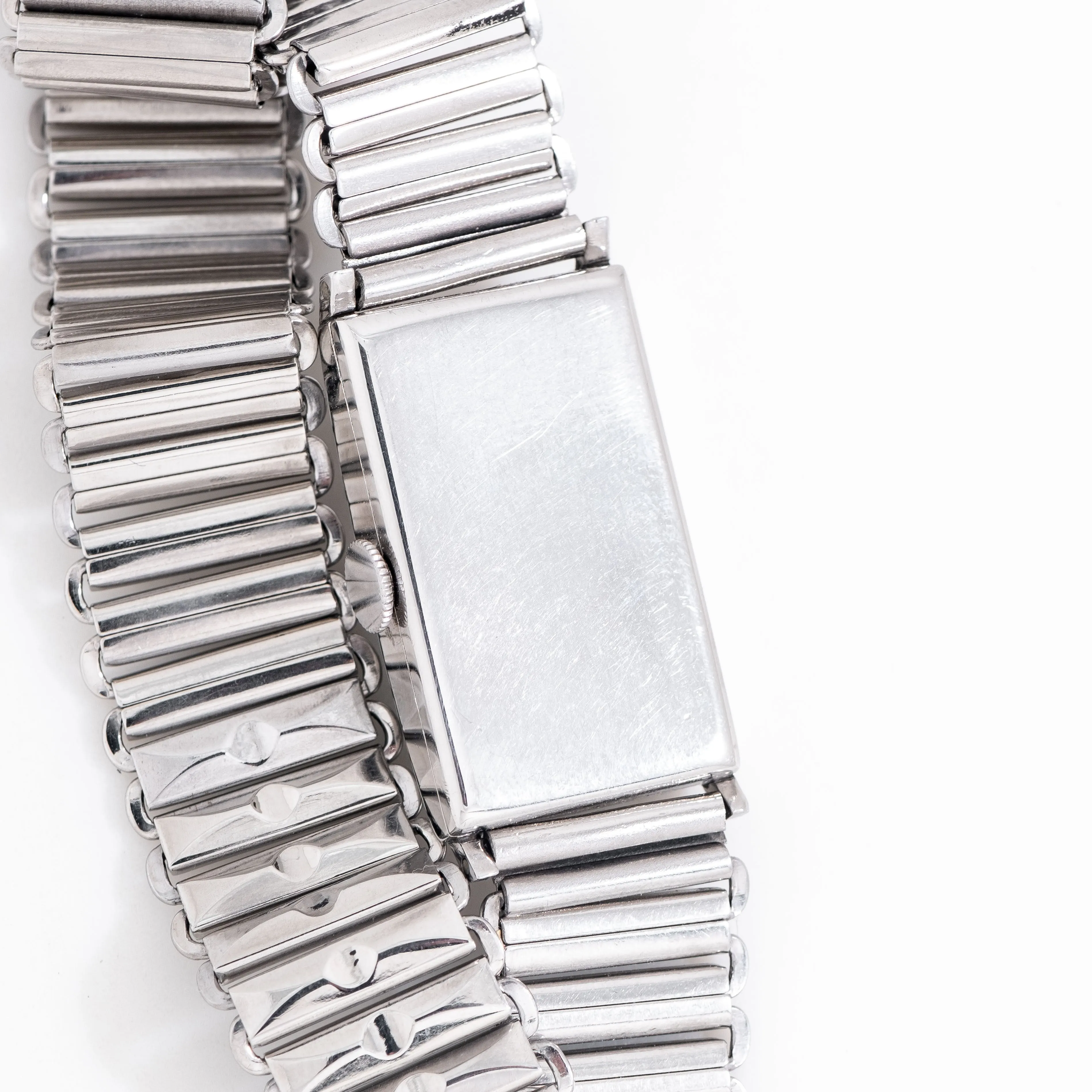 1934 Vintage Omega Sector Dial Rectangular Shaped Stainless Steel Watch ( #15291)
