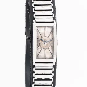 1934 Vintage Omega Sector Dial Rectangular Shaped Stainless Steel Watch ( #15291)