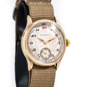 1940's Vintage Glycine Ref. D6710H Gold Plated Stainless Steel Watch (# 15131)