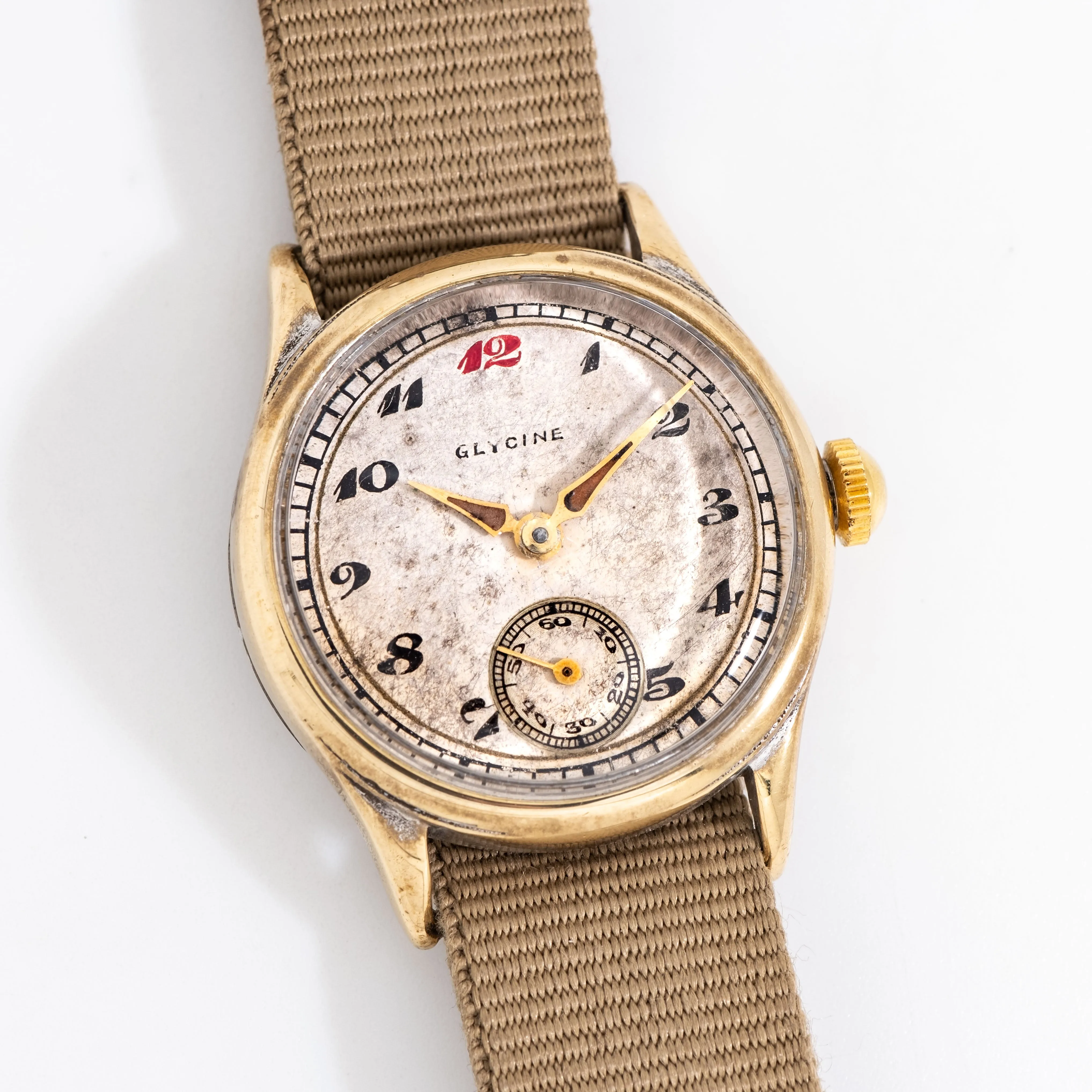 1940's Vintage Glycine Ref. D6710H Gold Plated Stainless Steel Watch (# 15131)