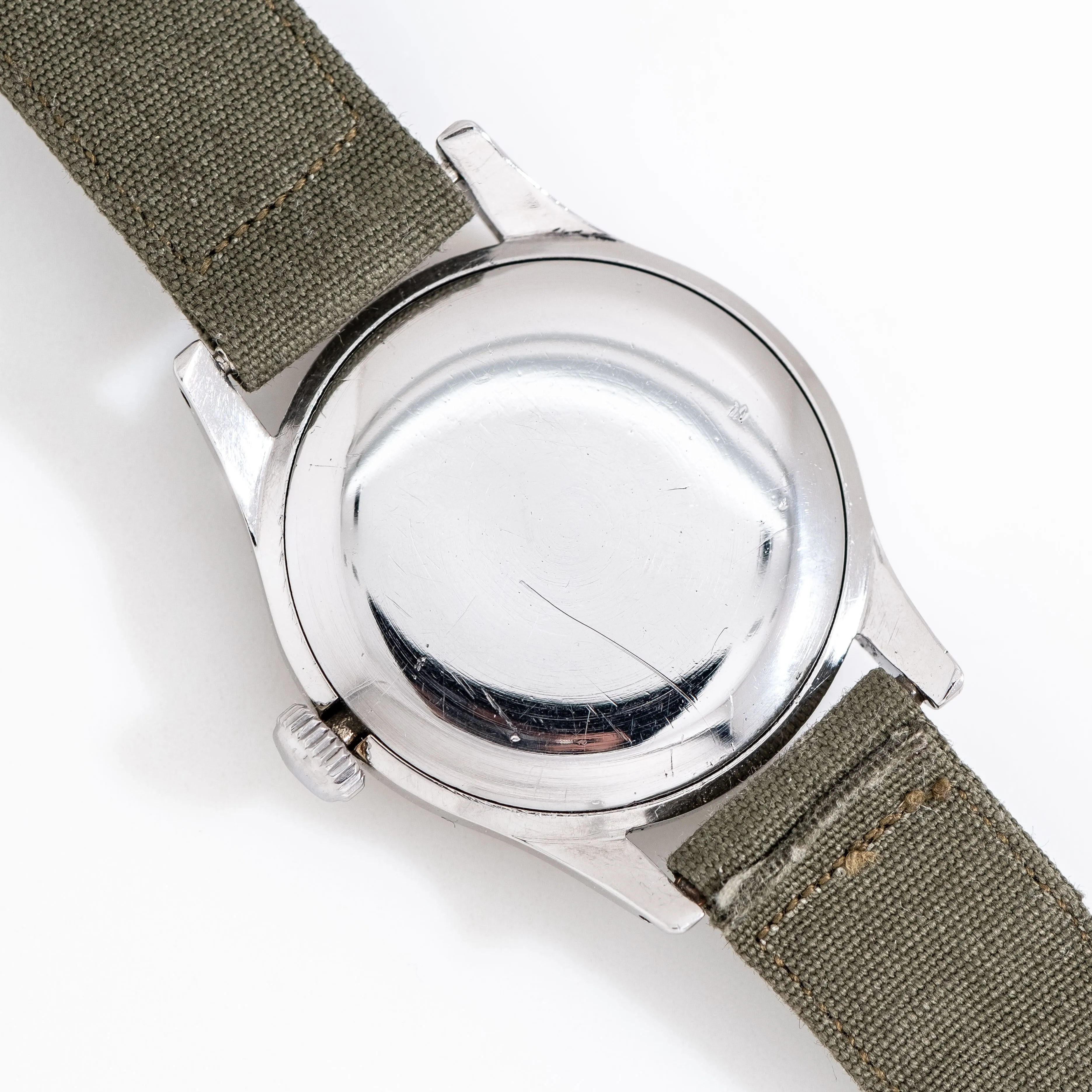 1942 Vintage Omega Cal. R17.8 SC Military Style Manual Winding Stainless Steel Watch (# 15327)