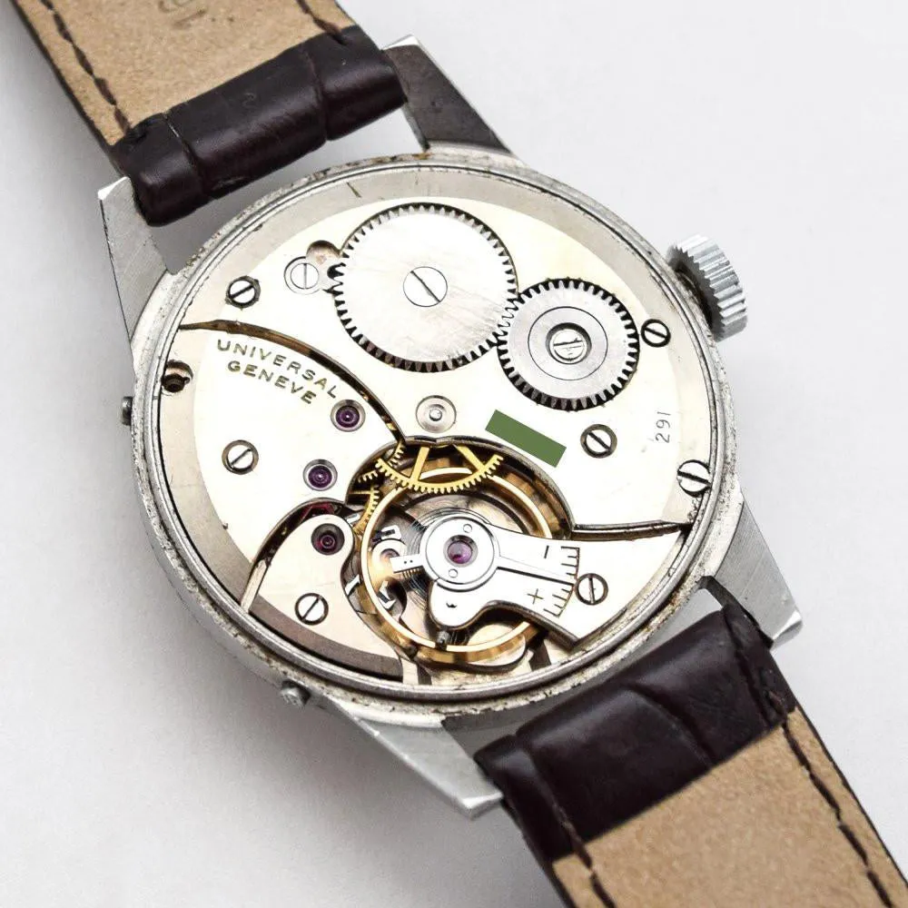 1942 Vintage Universal Geneve Reference 21301 Triple Date Calendar Stainless Steel Watch (# 14476)