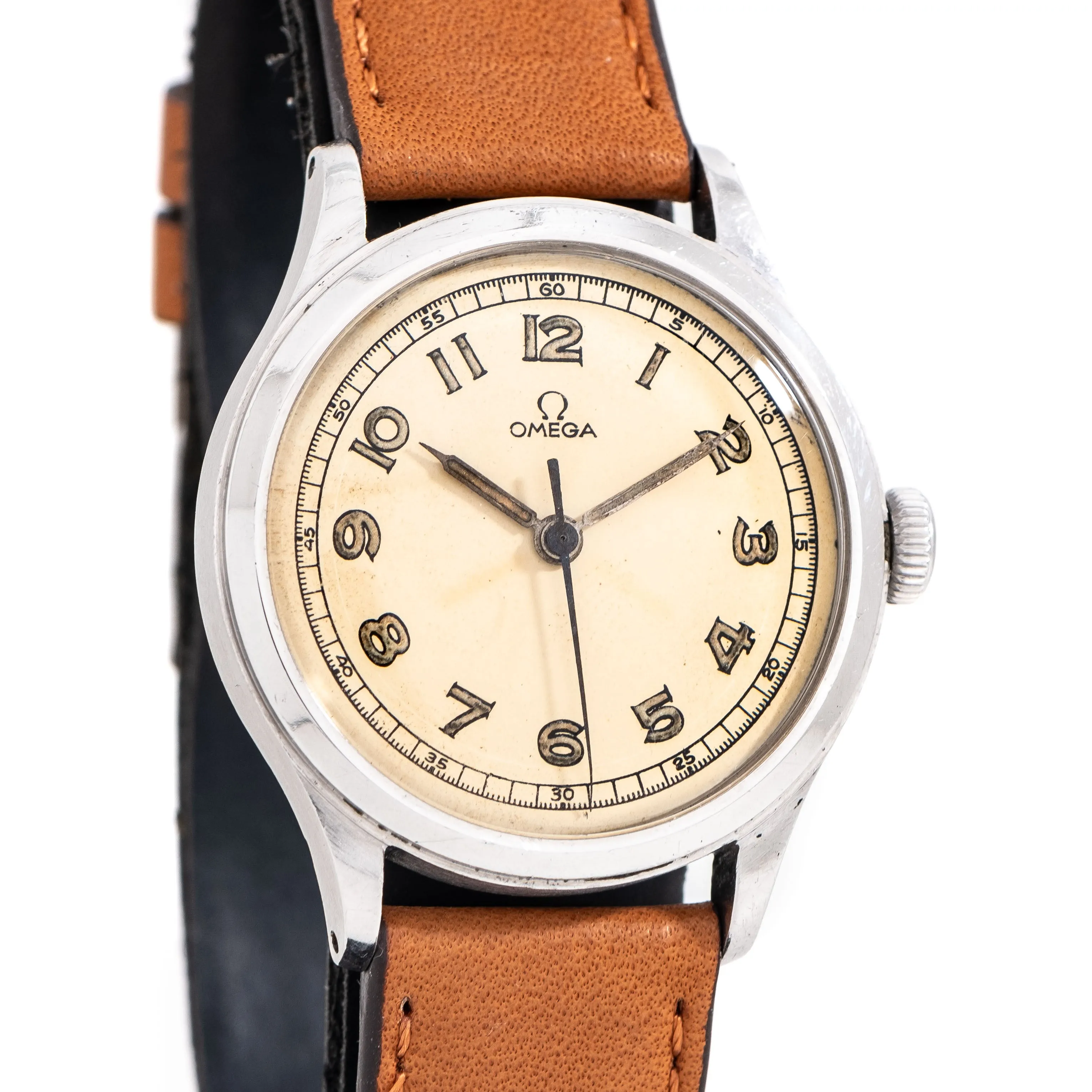 1944 Vintage Omega Oversized 35mm Ref. 8179/3 Stainless Steel Watch (# 15300)