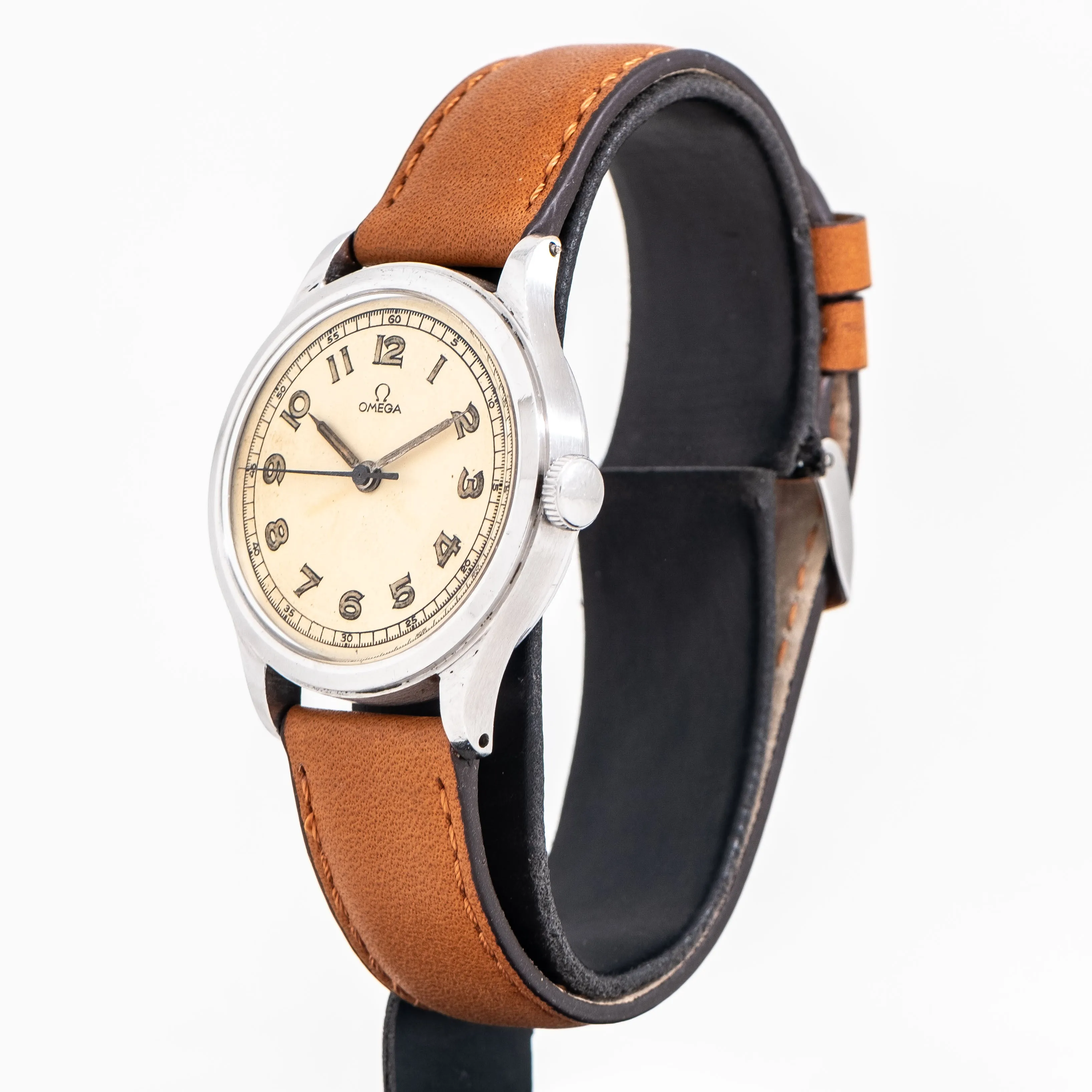 1944 Vintage Omega Oversized 35mm Ref. 8179/3 Stainless Steel Watch (# 15300)
