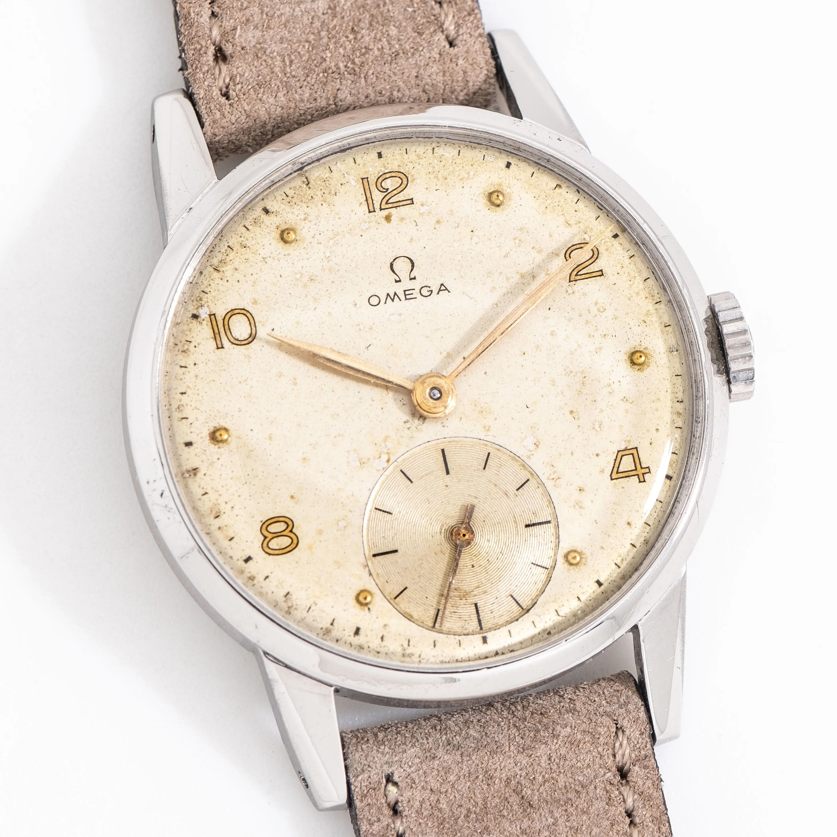 1948 Vintage Omega Ref. 2495 6 Stainless Steel Watch (# 15296)
