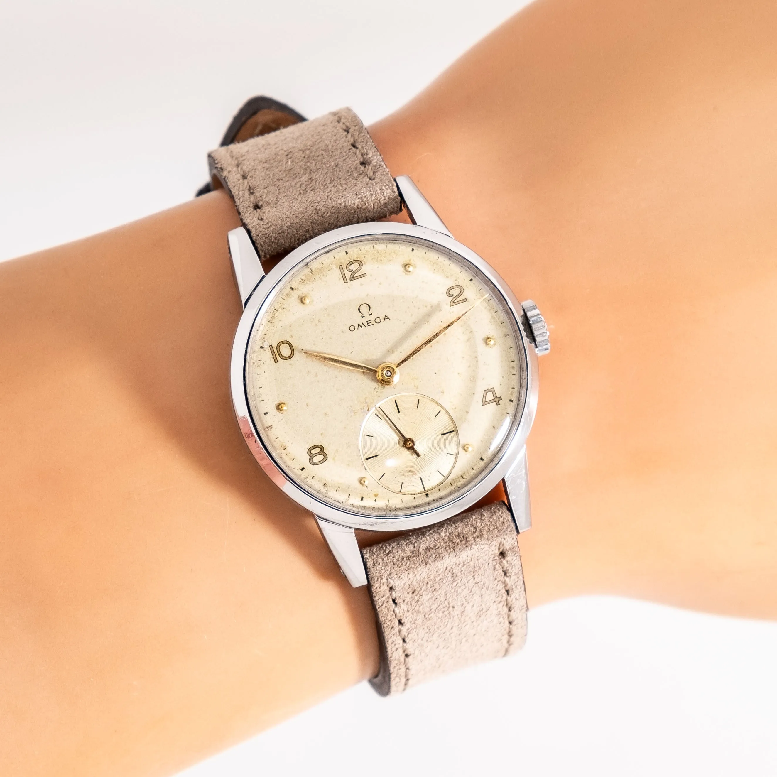 1948 Vintage Omega Ref. 2495 6 Stainless Steel Watch (# 15296)