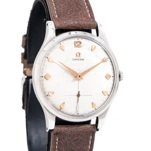 1950 Vintage Omega Oversized Waffle Dial Ref. 2609 4 B Stainless Steel Watch (# 15294)