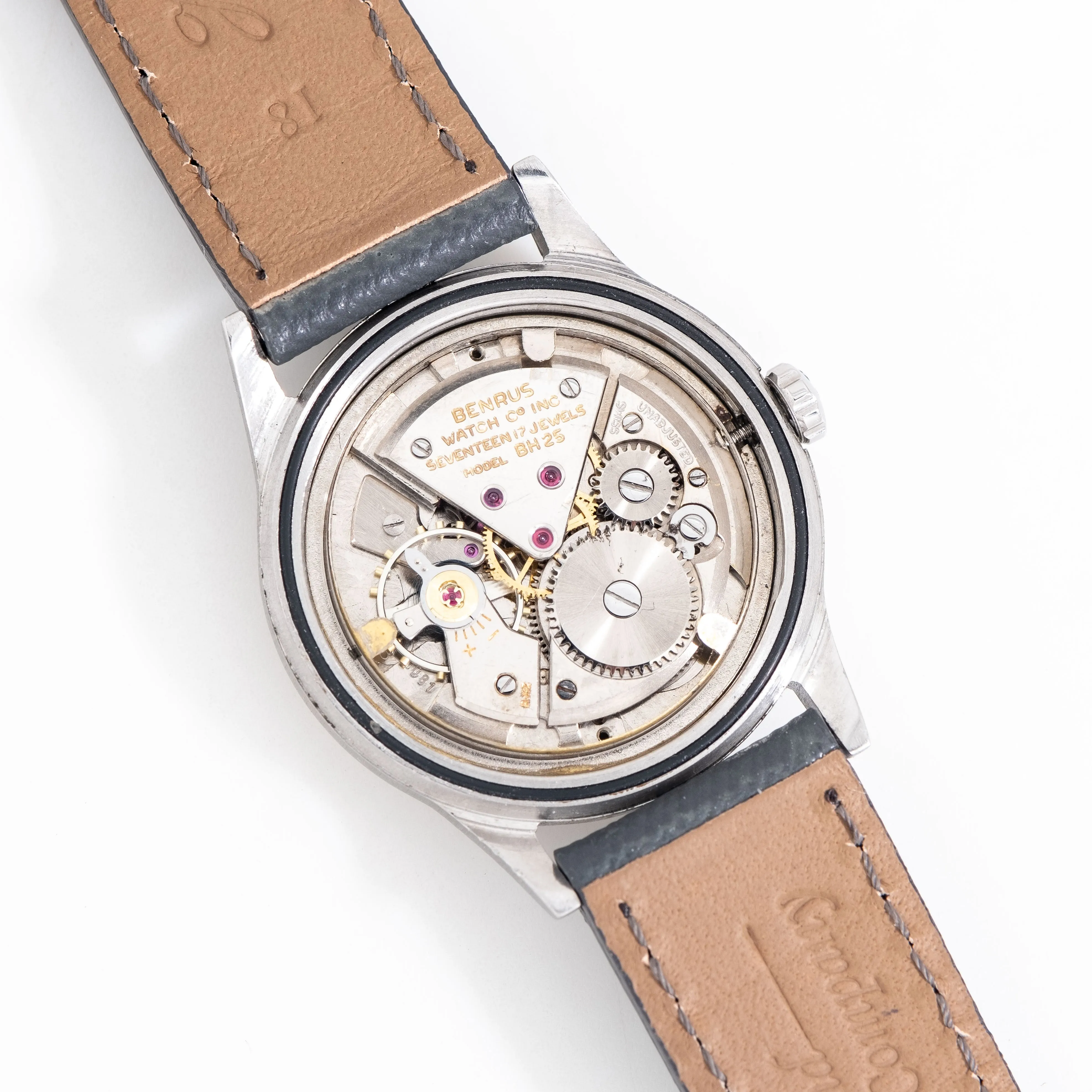 1950's Vintage Benrus Mystery Dial Stainless Steel Watch (# 15204)