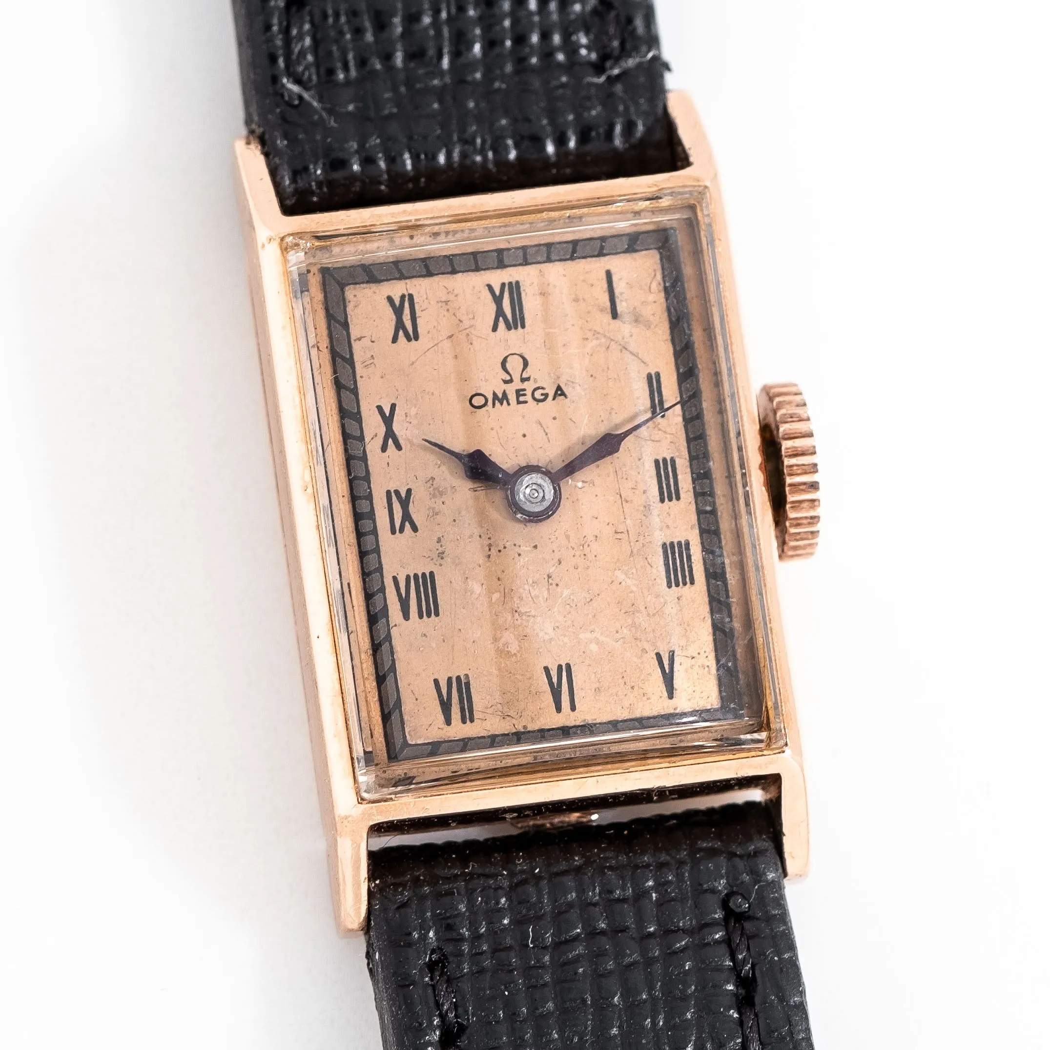 1951 Vintage Ladies Omega Solid 14k Rose Gold Watch ( #15328)
