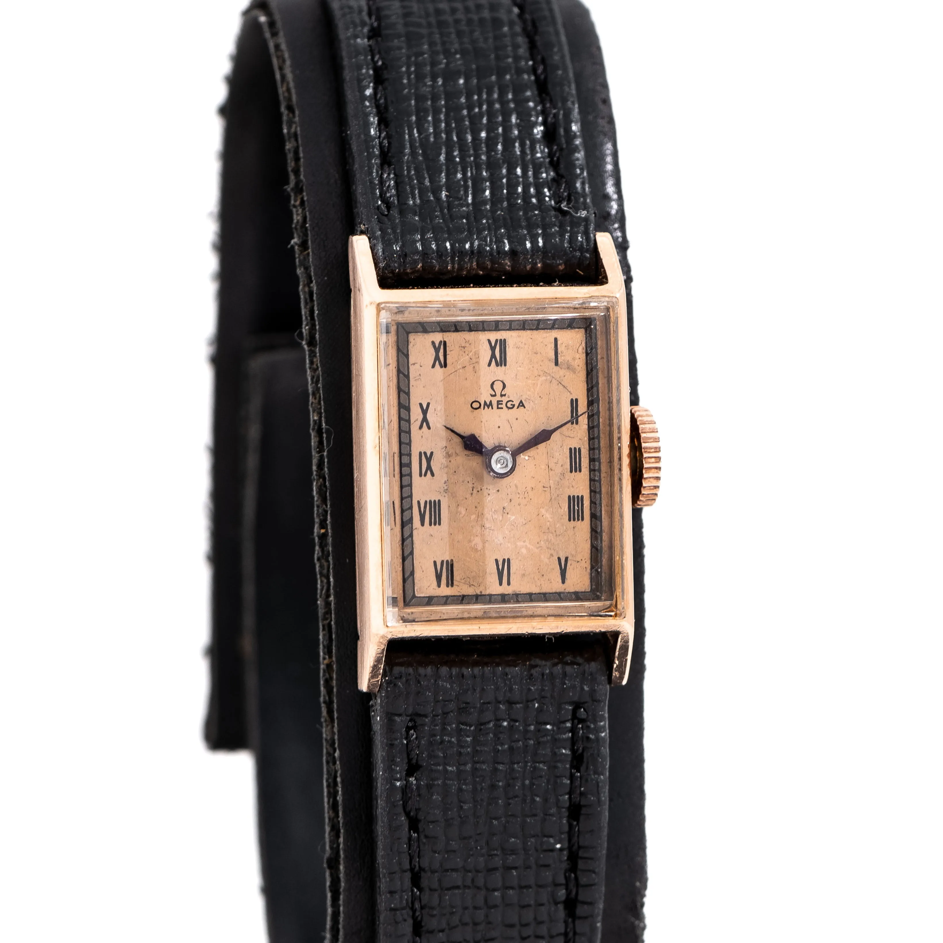 1951 Vintage Ladies Omega Solid 14k Rose Gold Watch ( #15328)