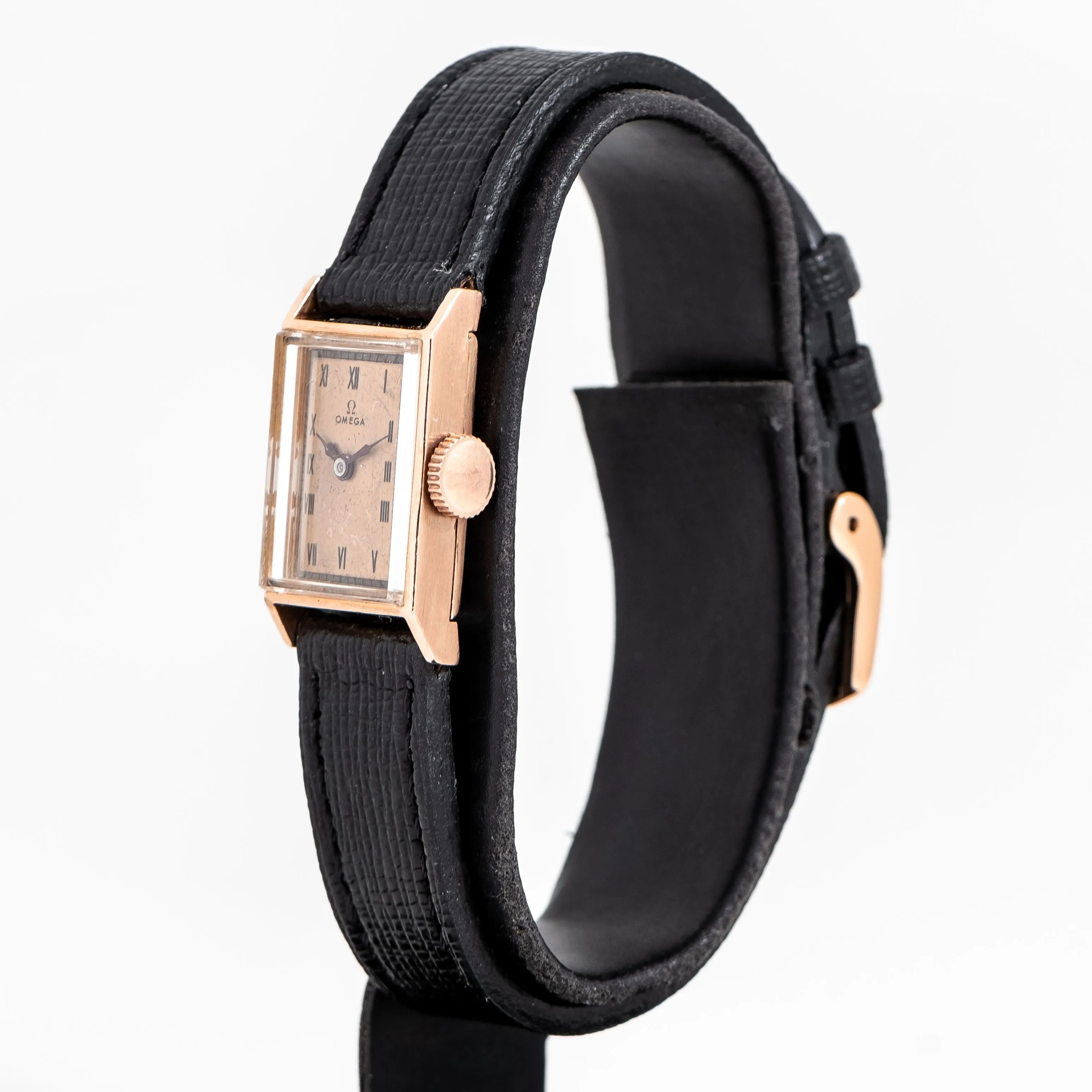 1951 Vintage Ladies Omega Solid 14k Rose Gold Watch ( #15328)
