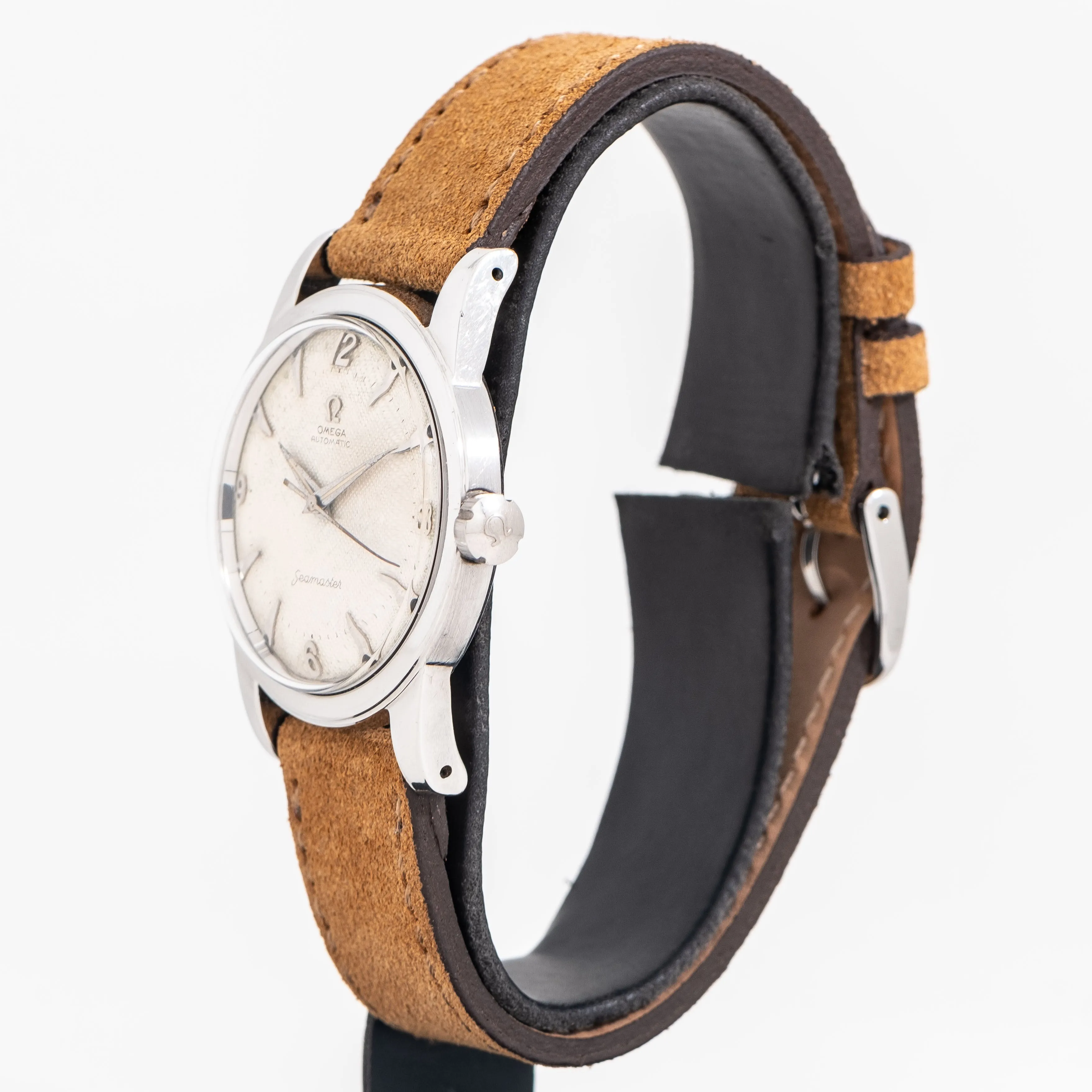 1952 Vintage Omega Seamaster Automatic Waffle Dial Ref. 2577-11SC Stainless Steel Watch (# 15313)