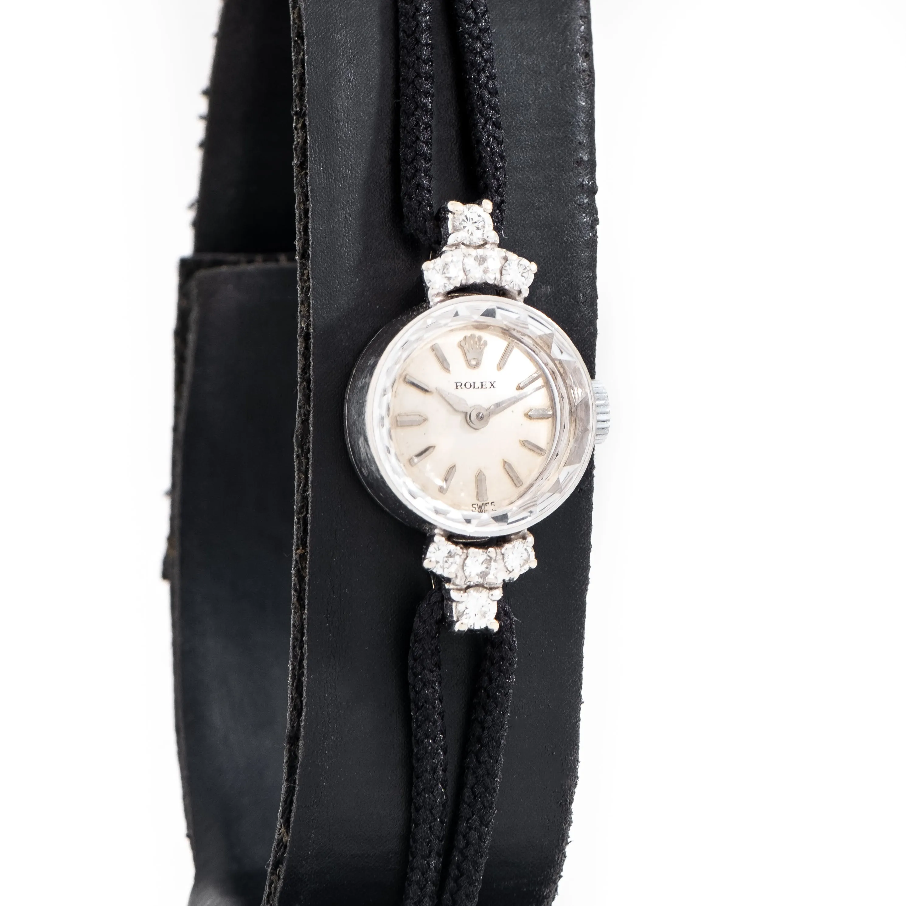1954 Vintage Ladies Rolex 14k White Gold & Diamonds Watch (# 15323)