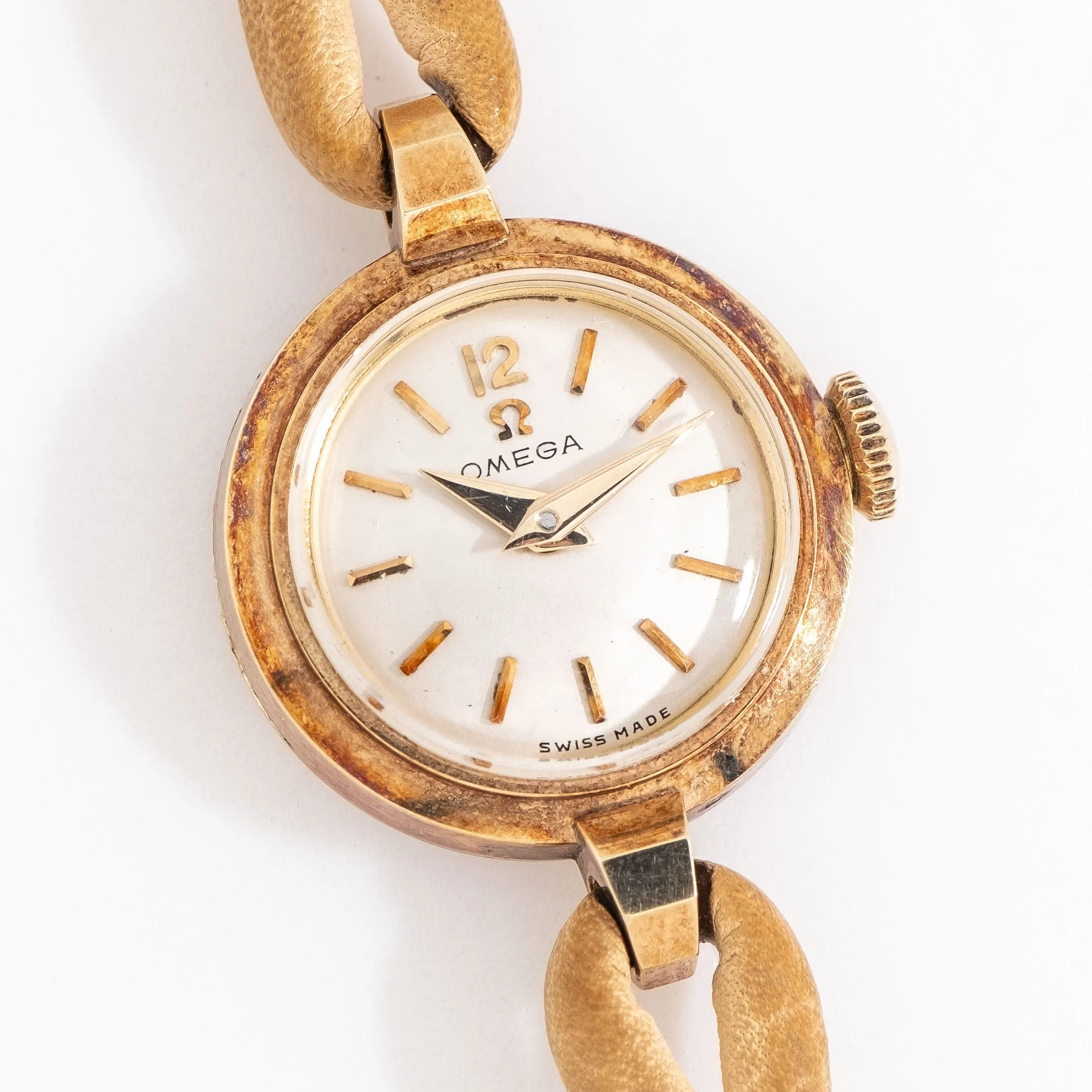 1956 Vintage Ladies Omega Ref. 2693 Solid 14k Yellow Gold Watch (# 15318)