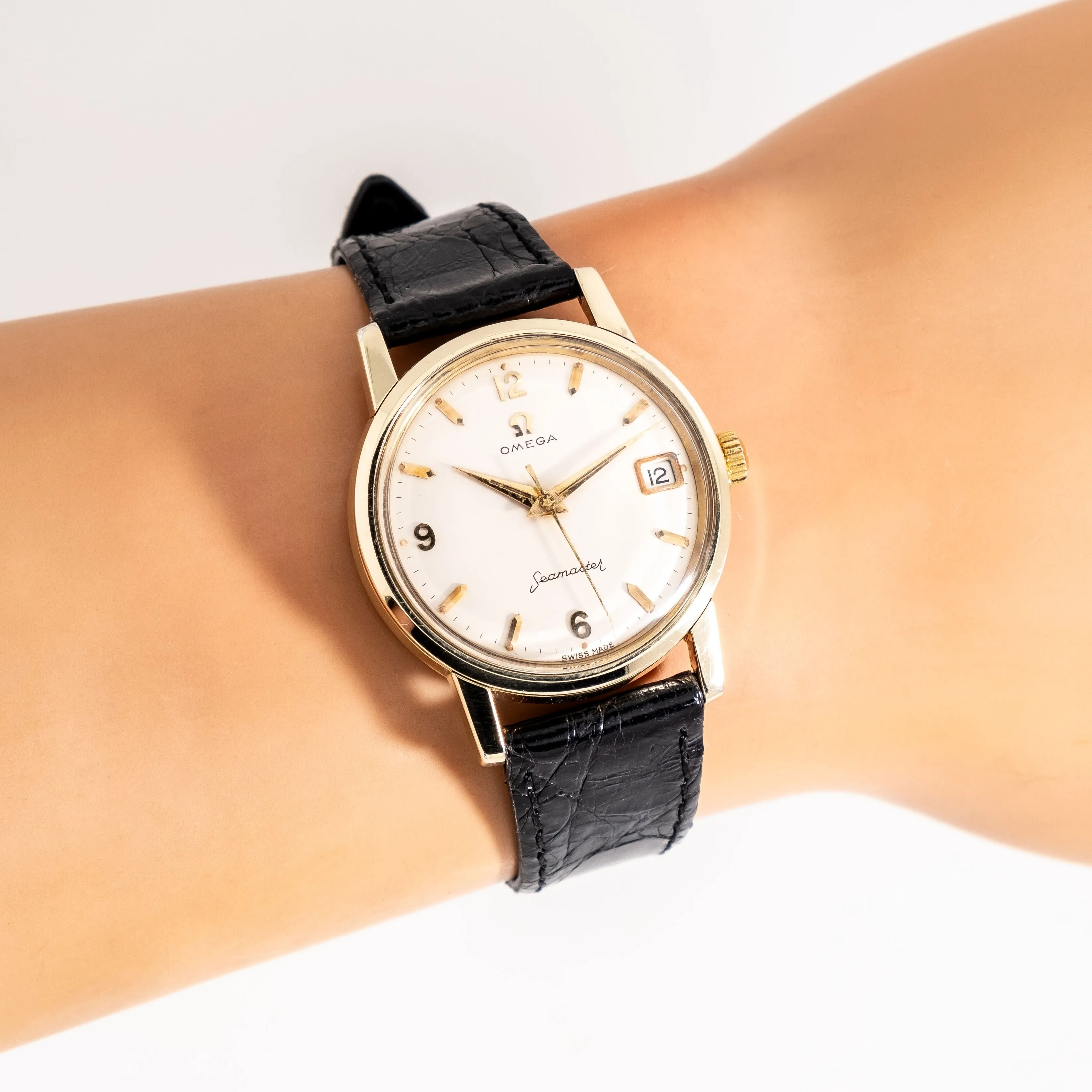1960 Vintage Omega Seamaster Date Ref. 14384 61 SC in 14k Yellow Gold Capped Stainless Steel (# 15299)