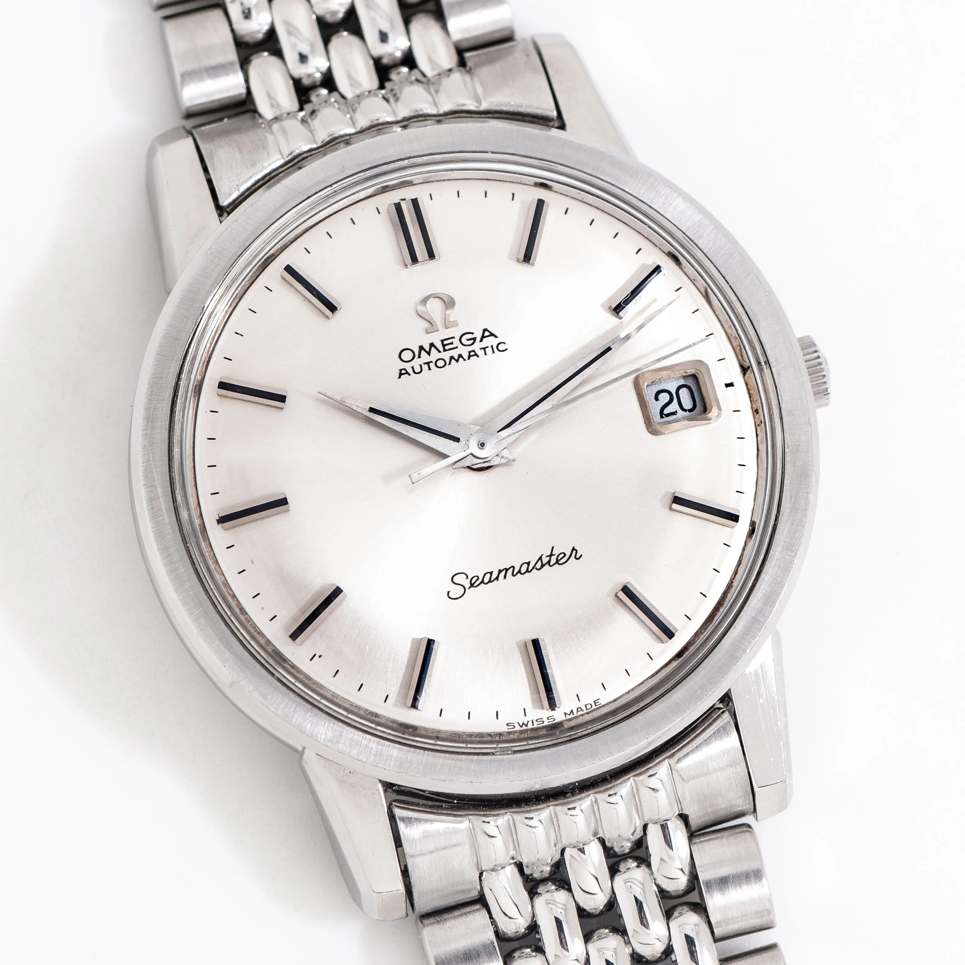 1967 Vintage Omega Seamaster Date No Lume Ref. 166.003 Stainless Steel Watch (# 15312)