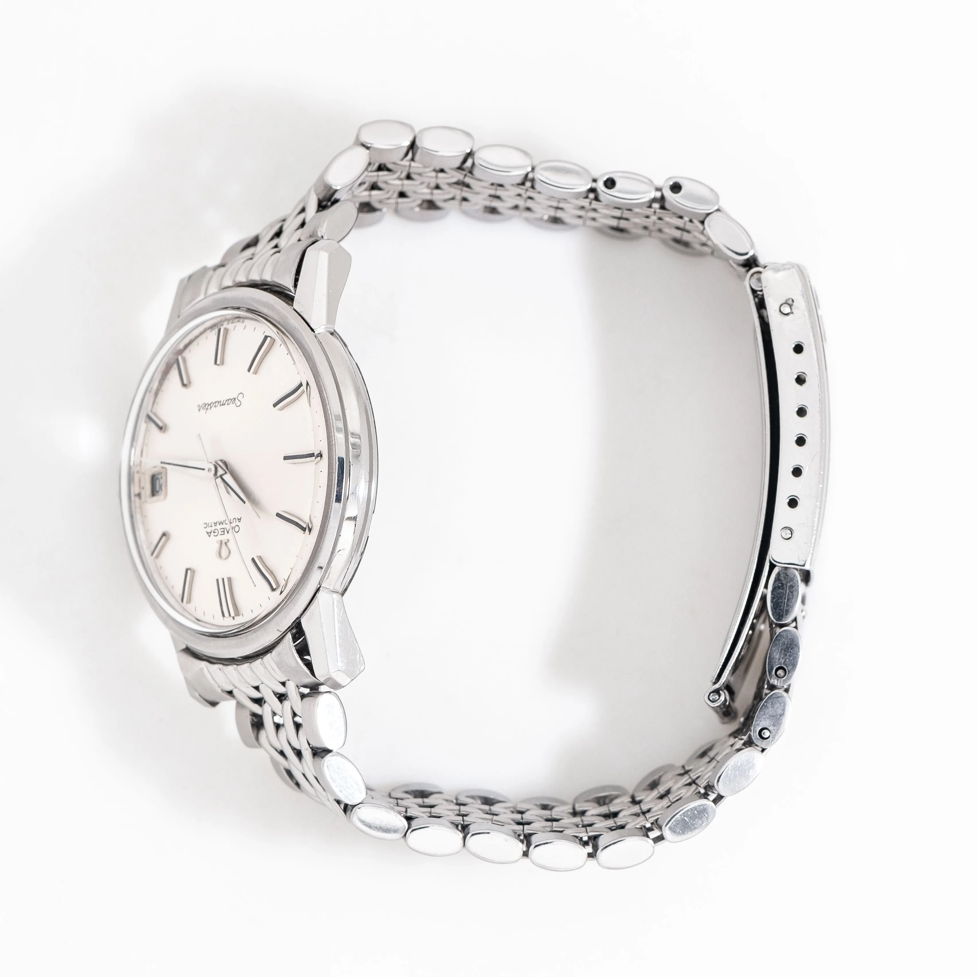 1967 Vintage Omega Seamaster Date No Lume Ref. 166.003 Stainless Steel Watch (# 15312)