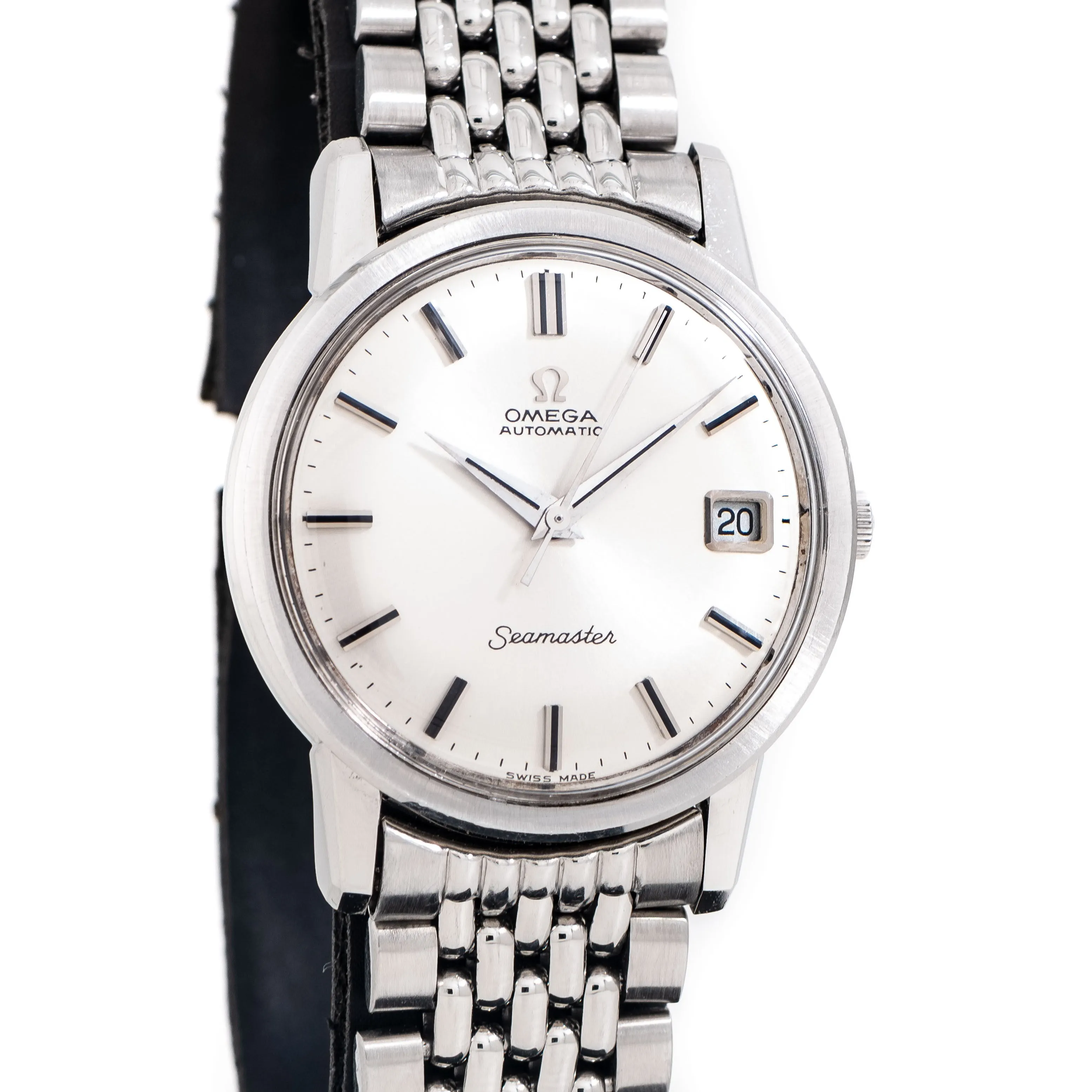 1967 Vintage Omega Seamaster Date No Lume Ref. 166.003 Stainless Steel Watch (# 15312)