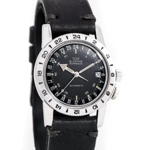 1968 Vintage Glycine Airman Automatic, w/ Original BOX, Stainless Steel Watch (# 15215)