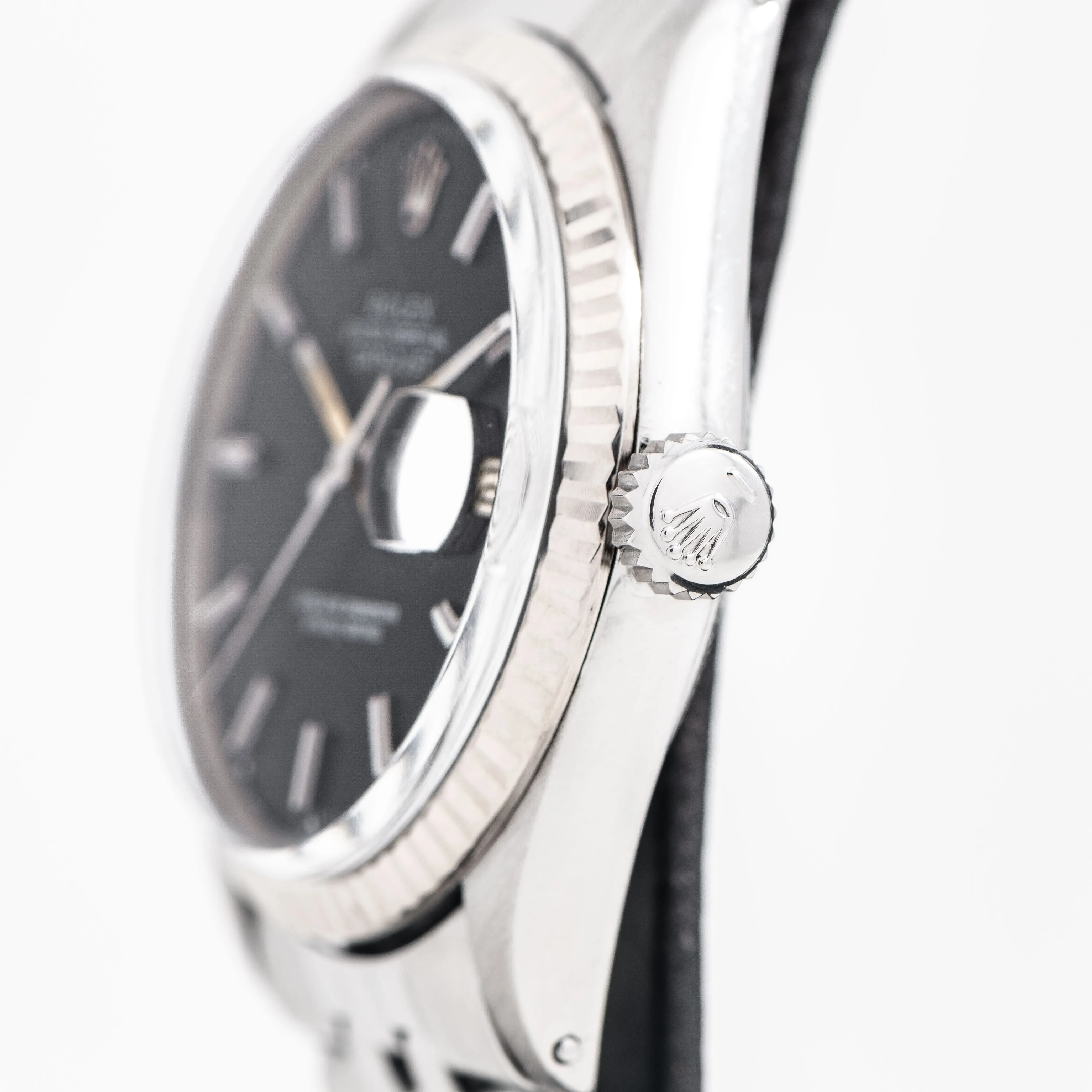 1969 Vintage Rolex Datejust Ref. 1601 14k White Gold & Stainless Steel Watch (# 15269)