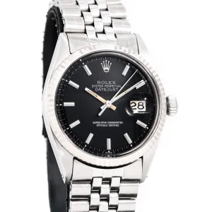 1969 Vintage Rolex Datejust Ref. 1601 14k White Gold & Stainless Steel Watch (# 15269)