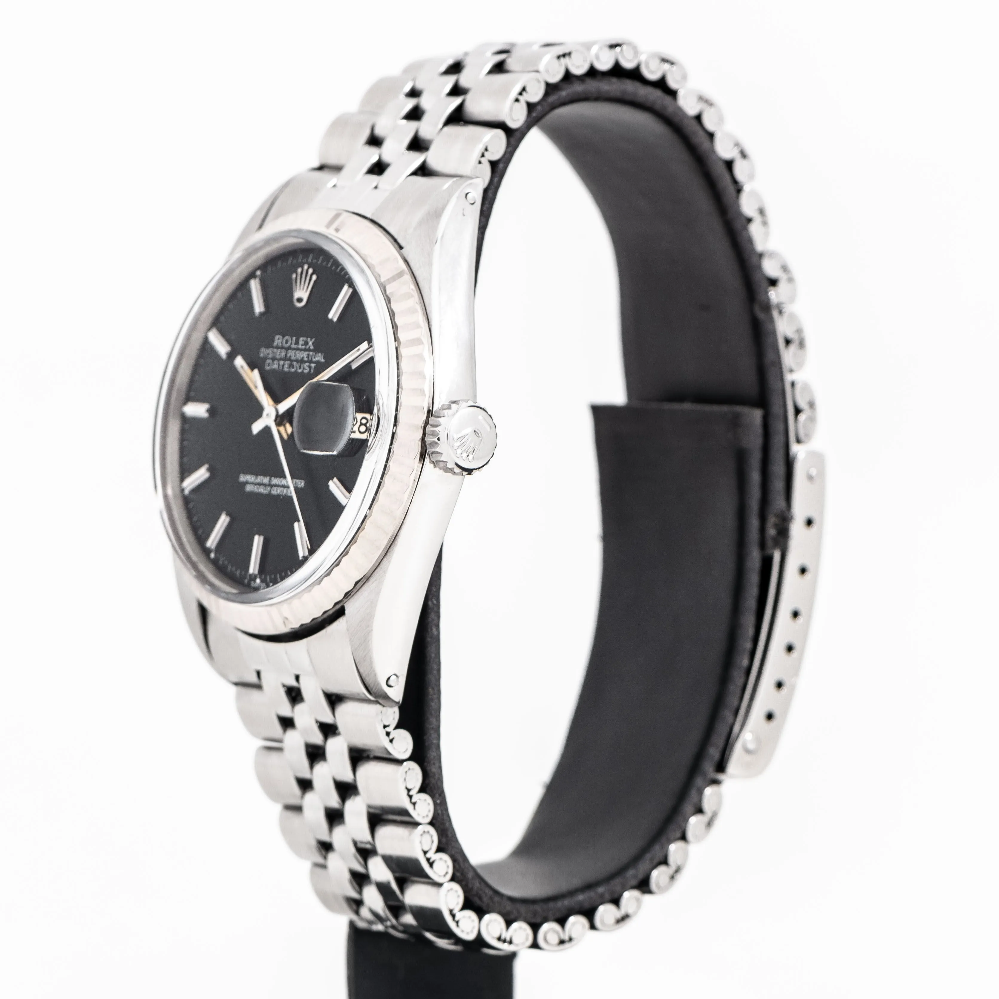 1969 Vintage Rolex Datejust Ref. 1601 14k White Gold & Stainless Steel Watch (# 15269)