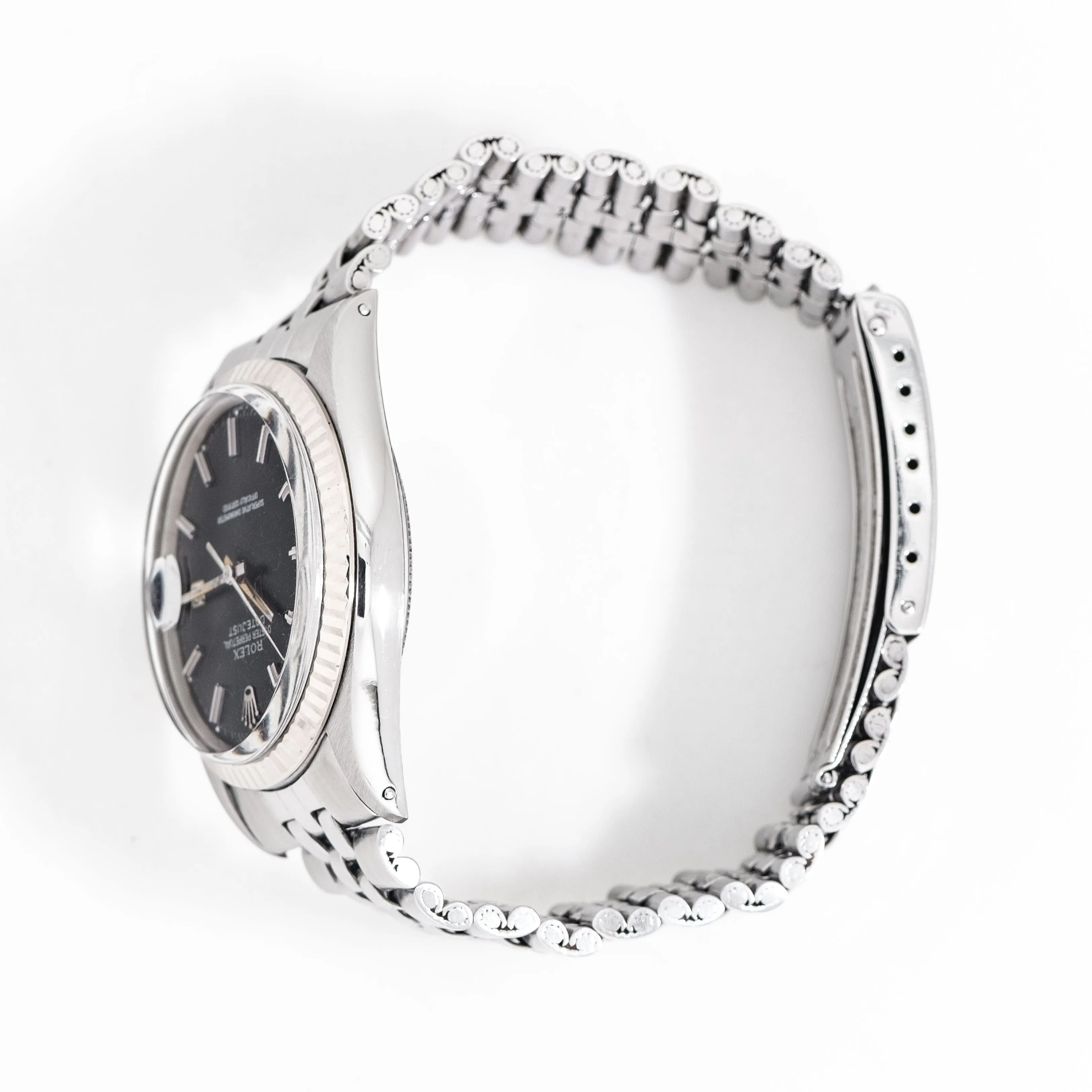 1969 Vintage Rolex Datejust Ref. 1601 14k White Gold & Stainless Steel Watch (# 15269)