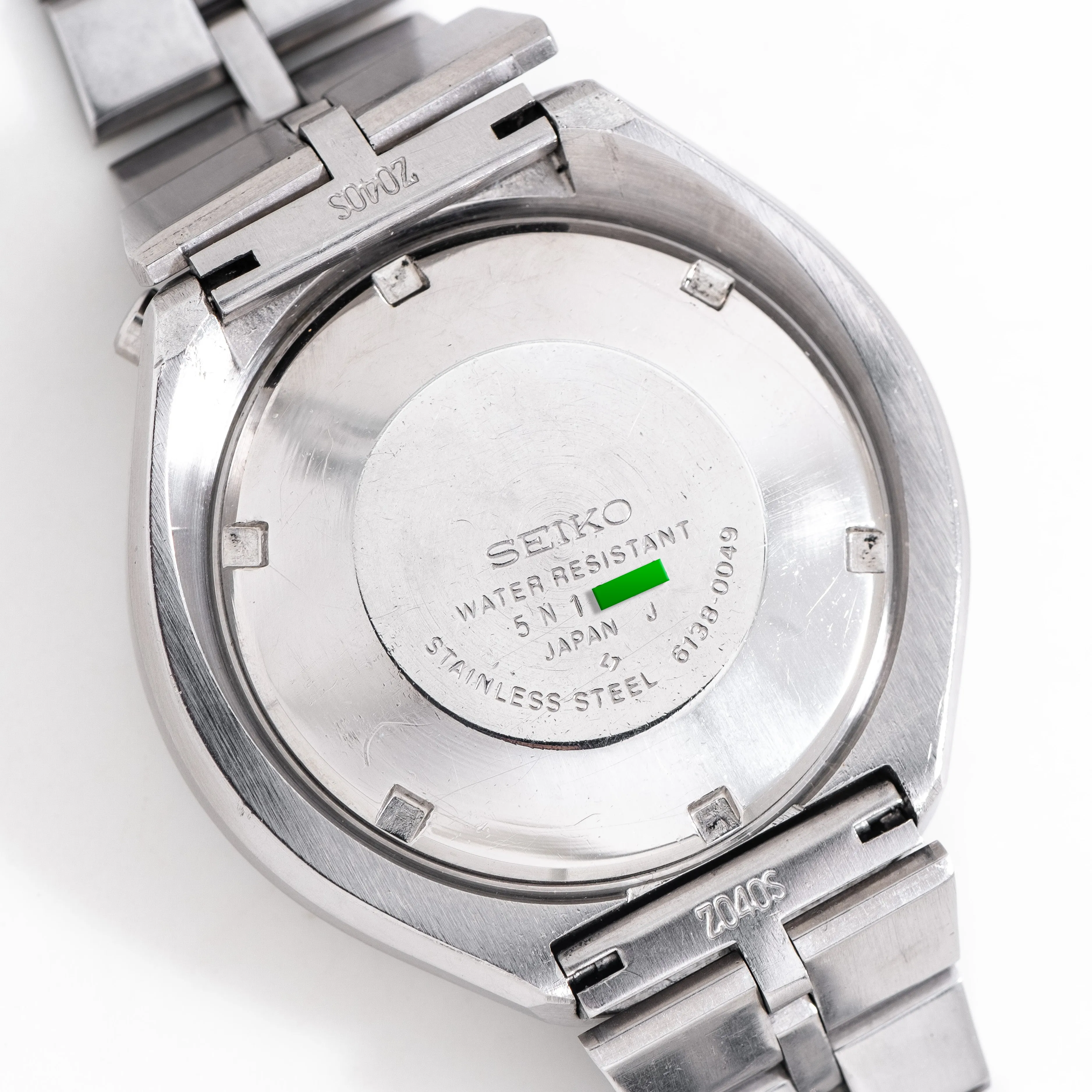 1975 Vintage Seiko "Bullhead" Chronograph Ref. 6138-0049 Stainless Steel Watch (# 15280)