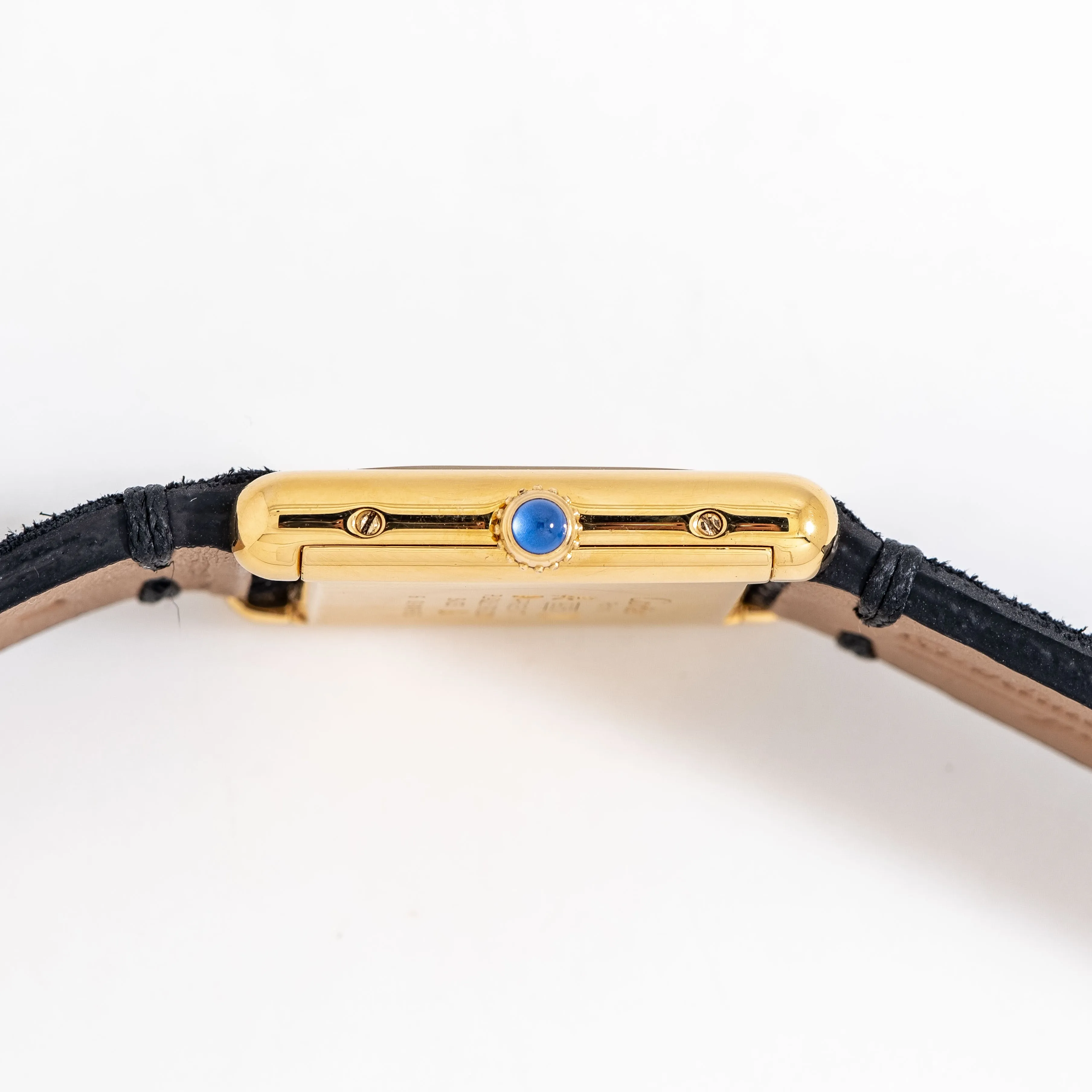 1990's Cartier Tank Must De 18k Yellow Gold Plated Sterling Silver Watch (# 15302)