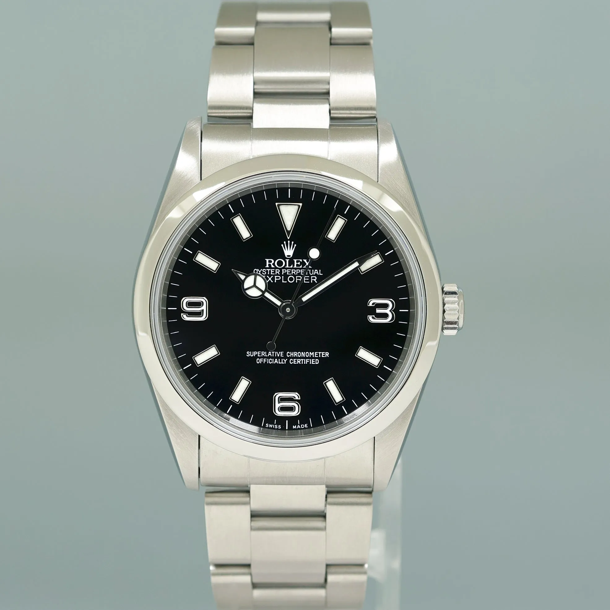 1999 PAPERS MINT Rolex 14270 Explorer Black Arabic Steel 36mm Oyster Watch Box