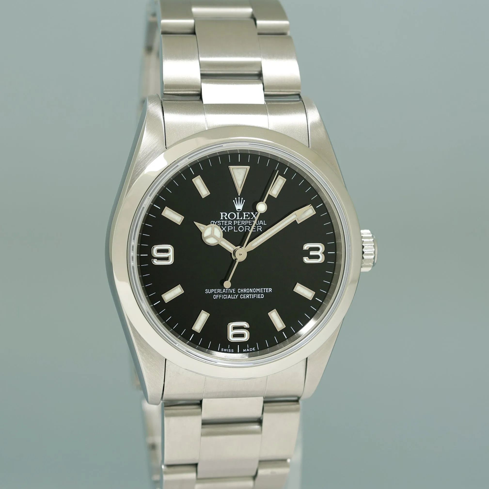 1999 PAPERS MINT Rolex 14270 Explorer Black Arabic Steel 36mm Oyster Watch Box