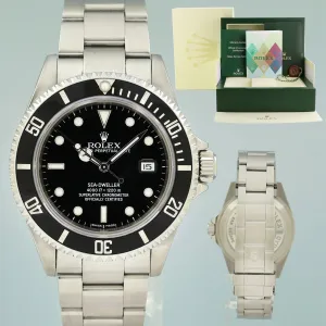 2004 PAPERS MINT Rolex Sea-Dweller Steel 16600 Black Dial Date 40mm Watch Box
