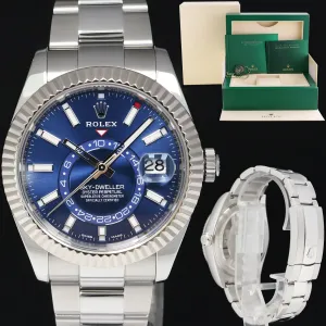 2022 MINT Rolex Blue Sky-Dweller 326934 White Gold Oyster 42mm Watch Box
