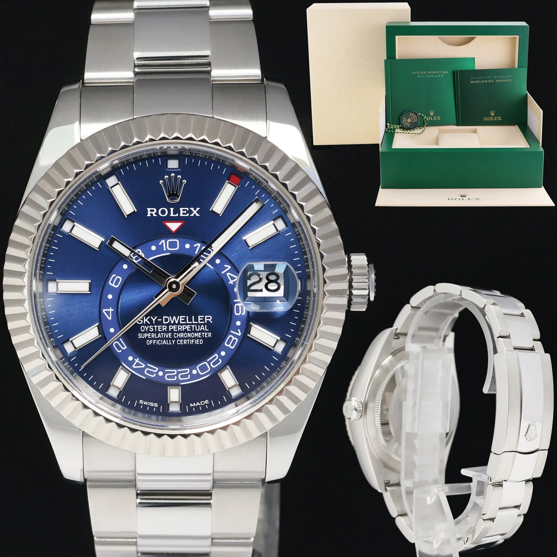 2022 MINT Rolex Blue Sky-Dweller 326934 White Gold Oyster 42mm Watch Box