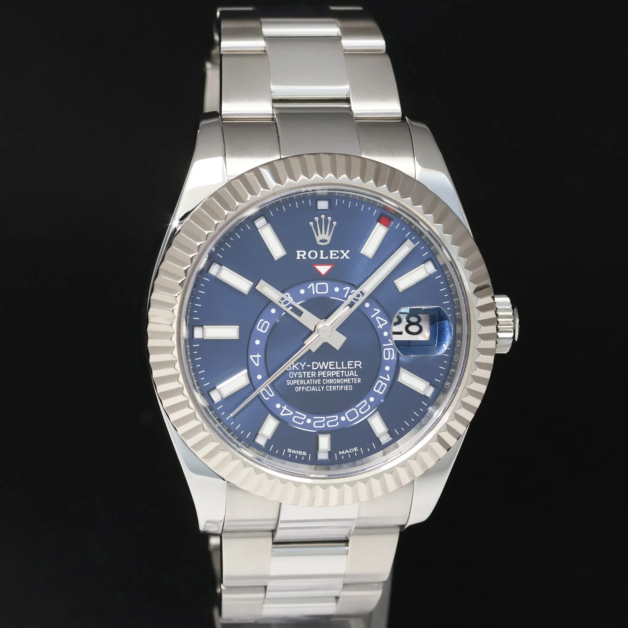 2022 MINT Rolex Blue Sky-Dweller 326934 White Gold Oyster 42mm Watch Box