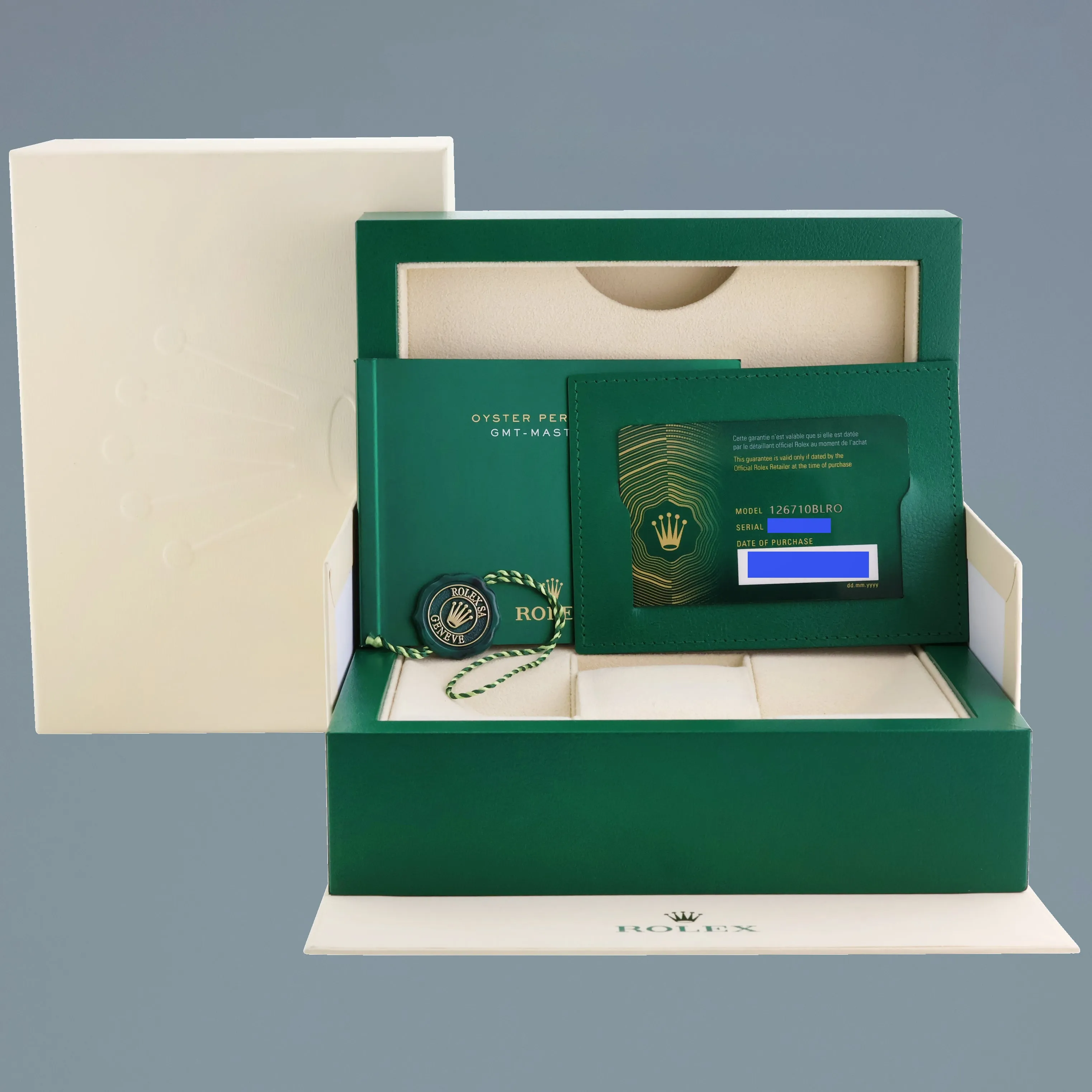 2024 NEW PAPERS Rolex GMT Master PEPSI Red Blue Jubilee Ceramic 126710 BLRO Watch Box