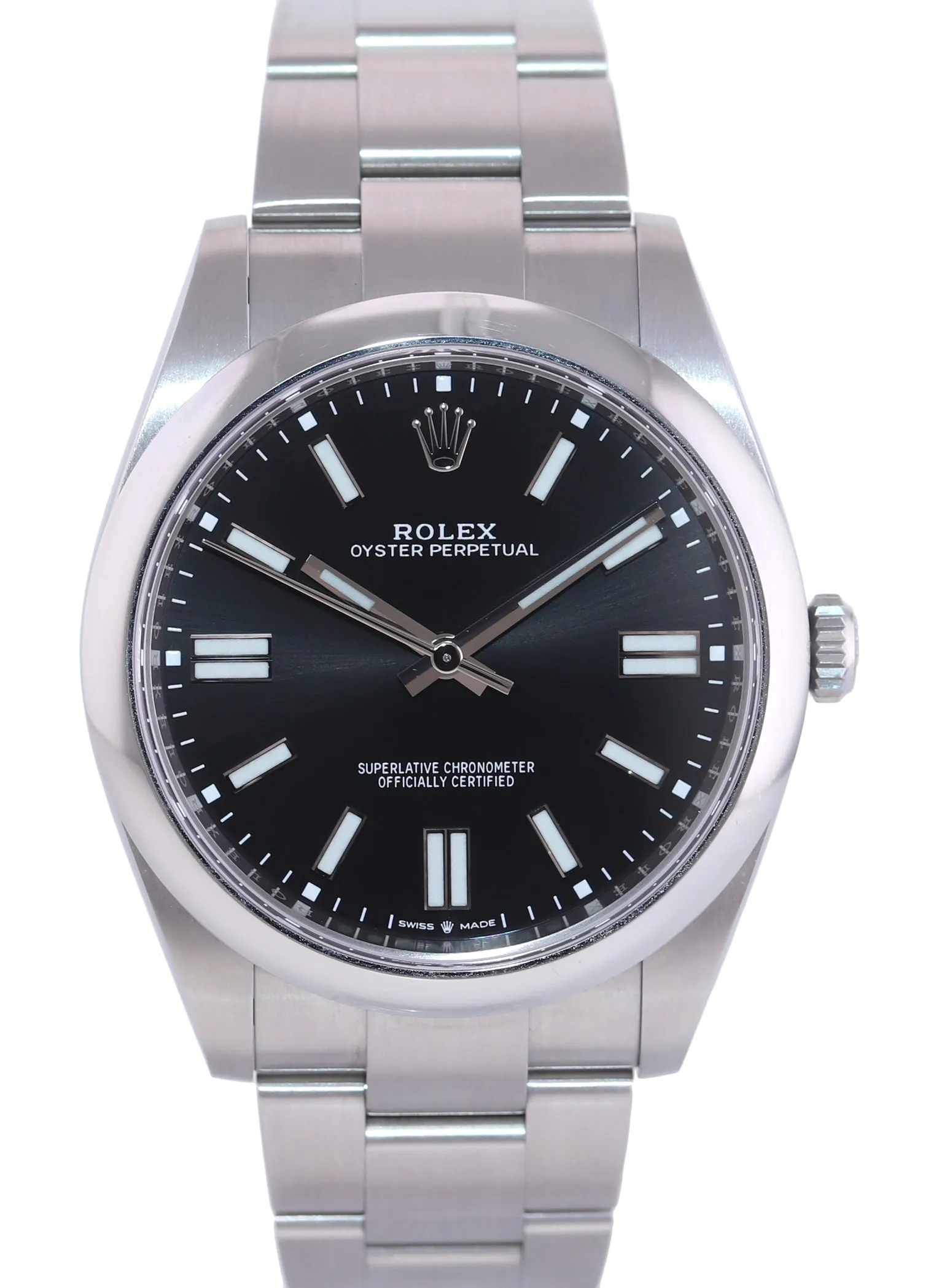 2025 NEW PAPERS Rolex 124300 Oyster Perpetual Steel 41mm Black Watch Box