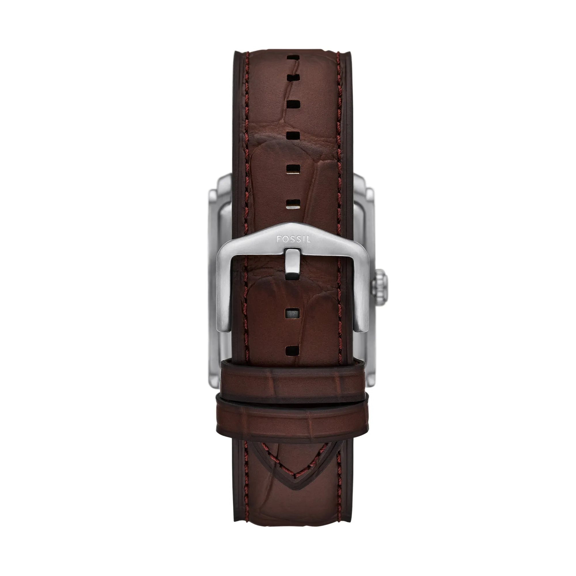 Carraway Three-Hand Brown Croco Leather Watch