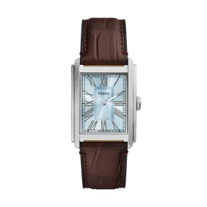Carraway Three-Hand Brown Croco Leather Watch