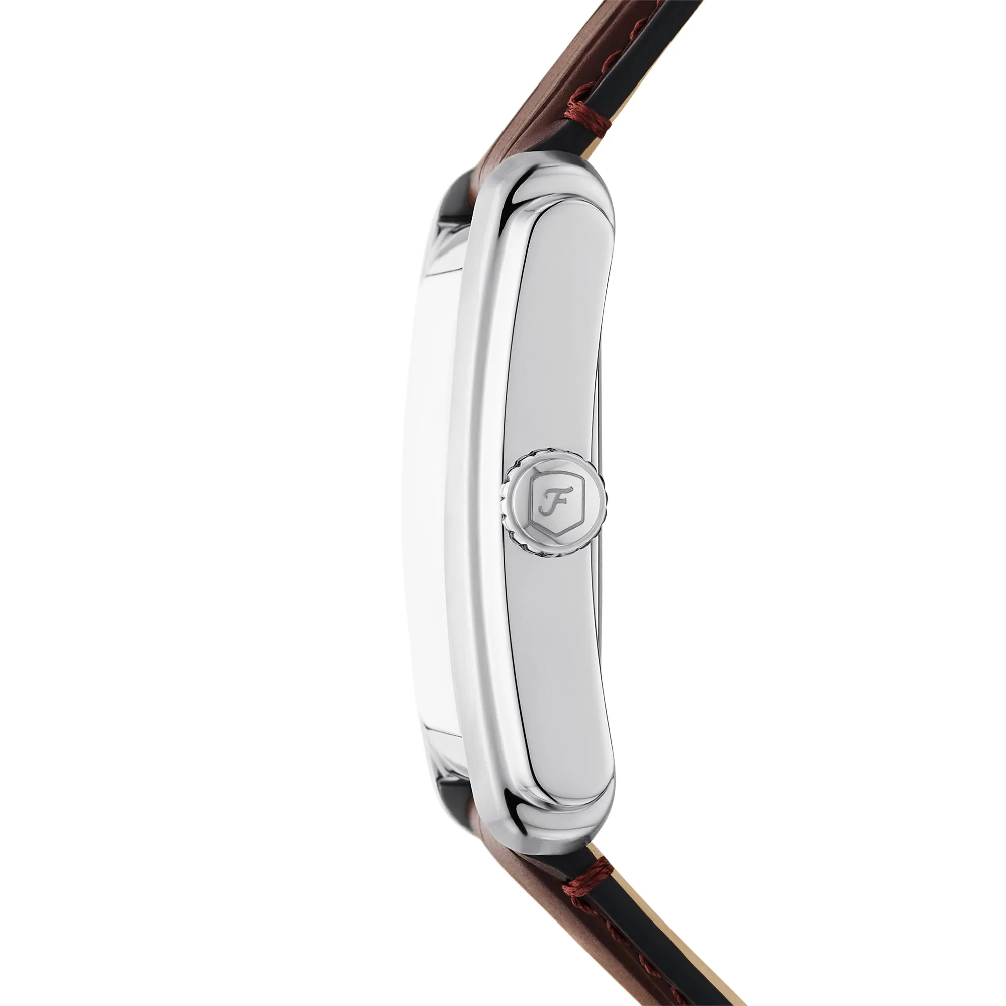 Carraway Three-Hand Brown Croco Leather Watch