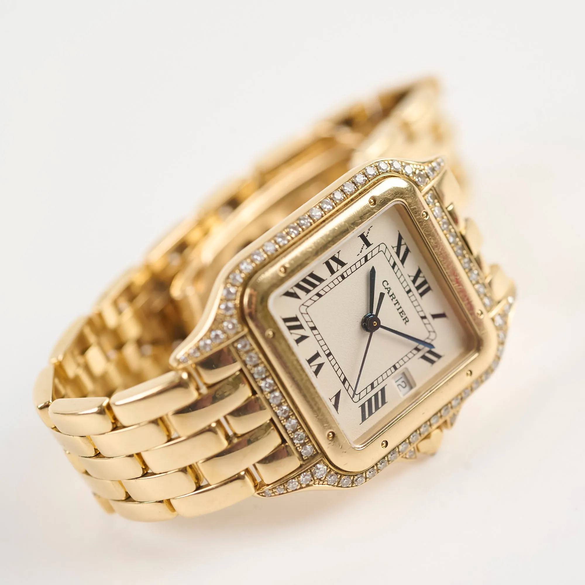 Cartier Vintage De Panthere Watch Medium Yellow Gold with Diamonds 127000M