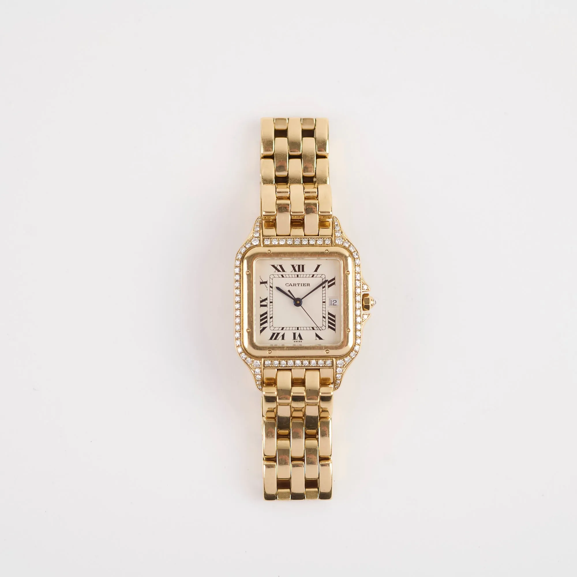 Cartier Vintage De Panthere Watch Medium Yellow Gold with Diamonds 127000M