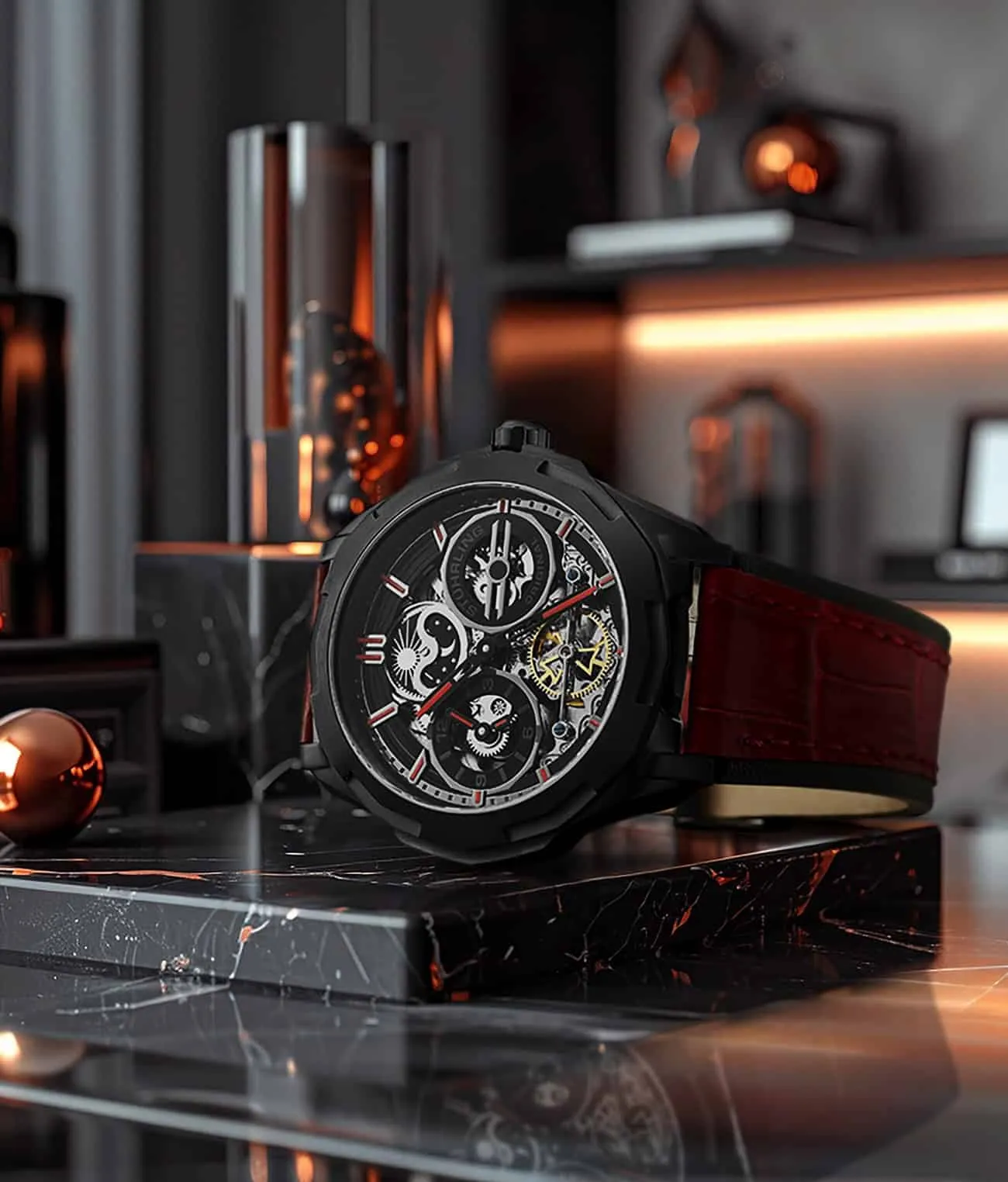 Dual Time Automatic Navigator 54mm Skeleton