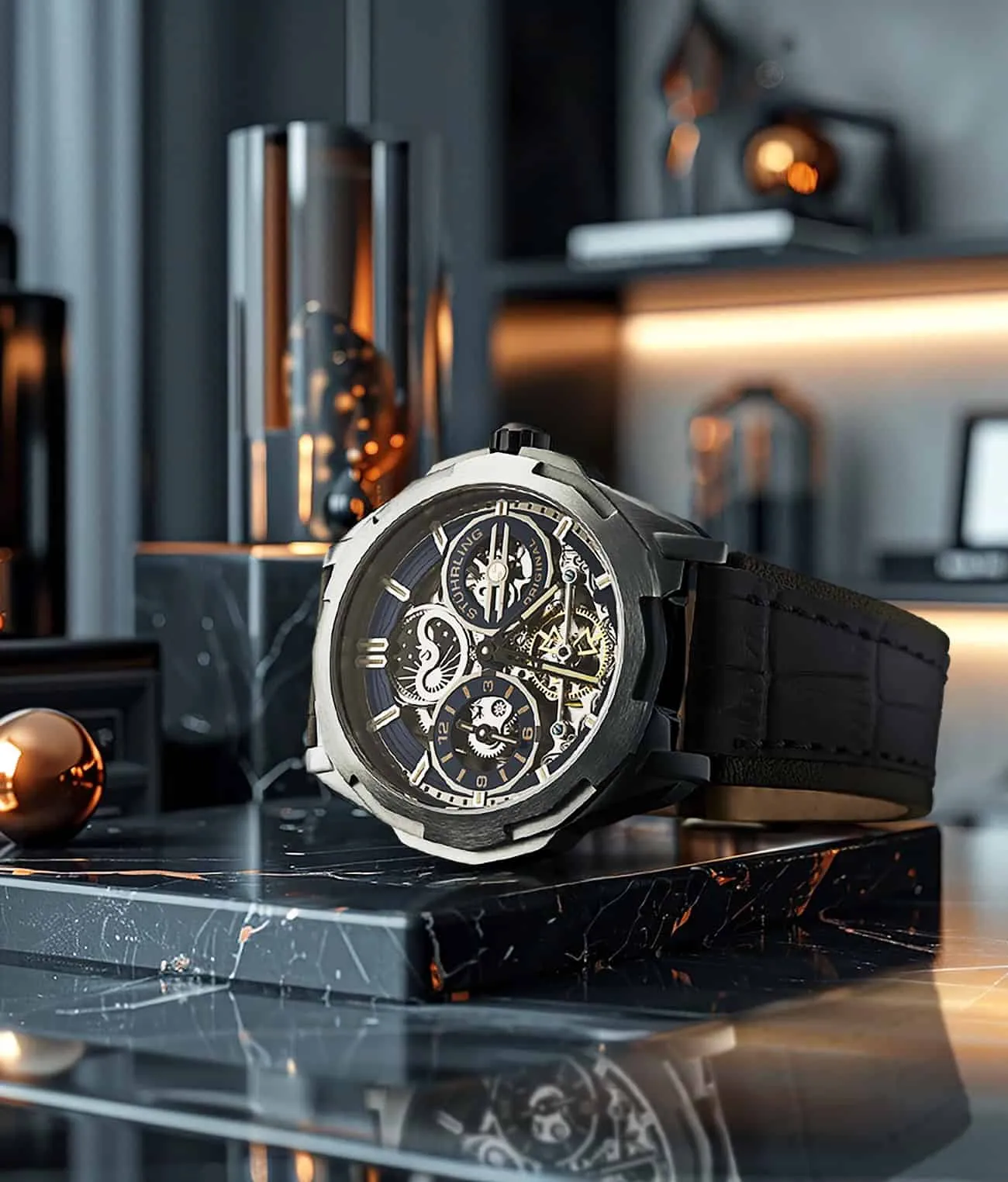 Dual Time Automatic Navigator 54mm Skeleton