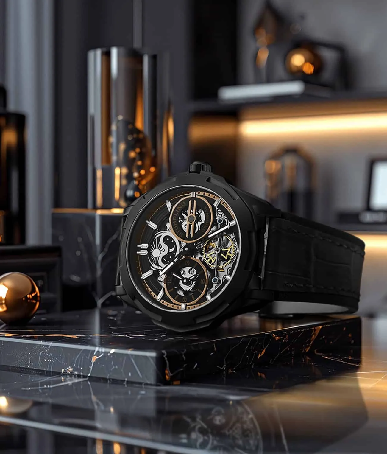 Dual Time Automatic Navigator 54mm Skeleton