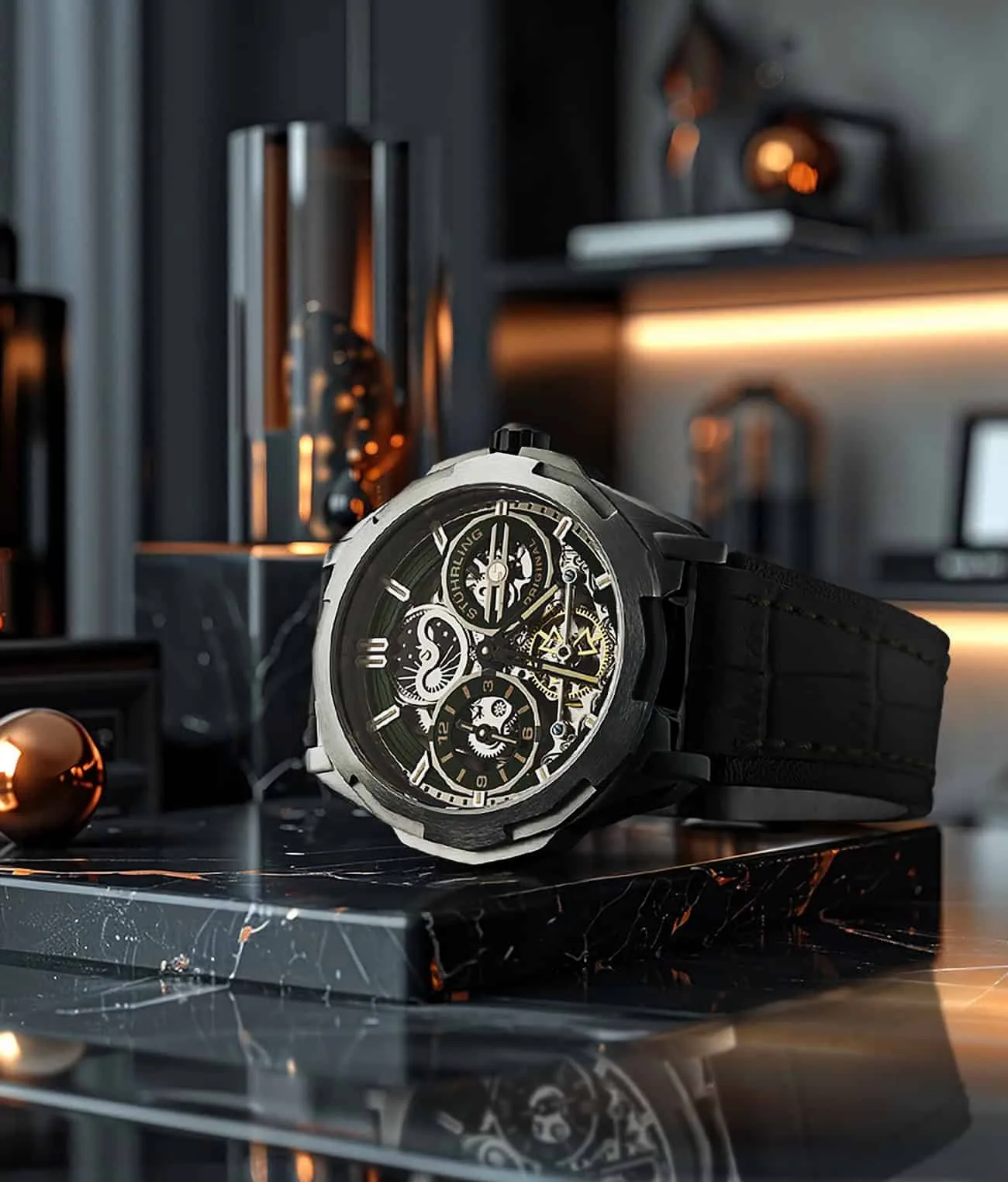 Dual Time Automatic Navigator 54mm Skeleton