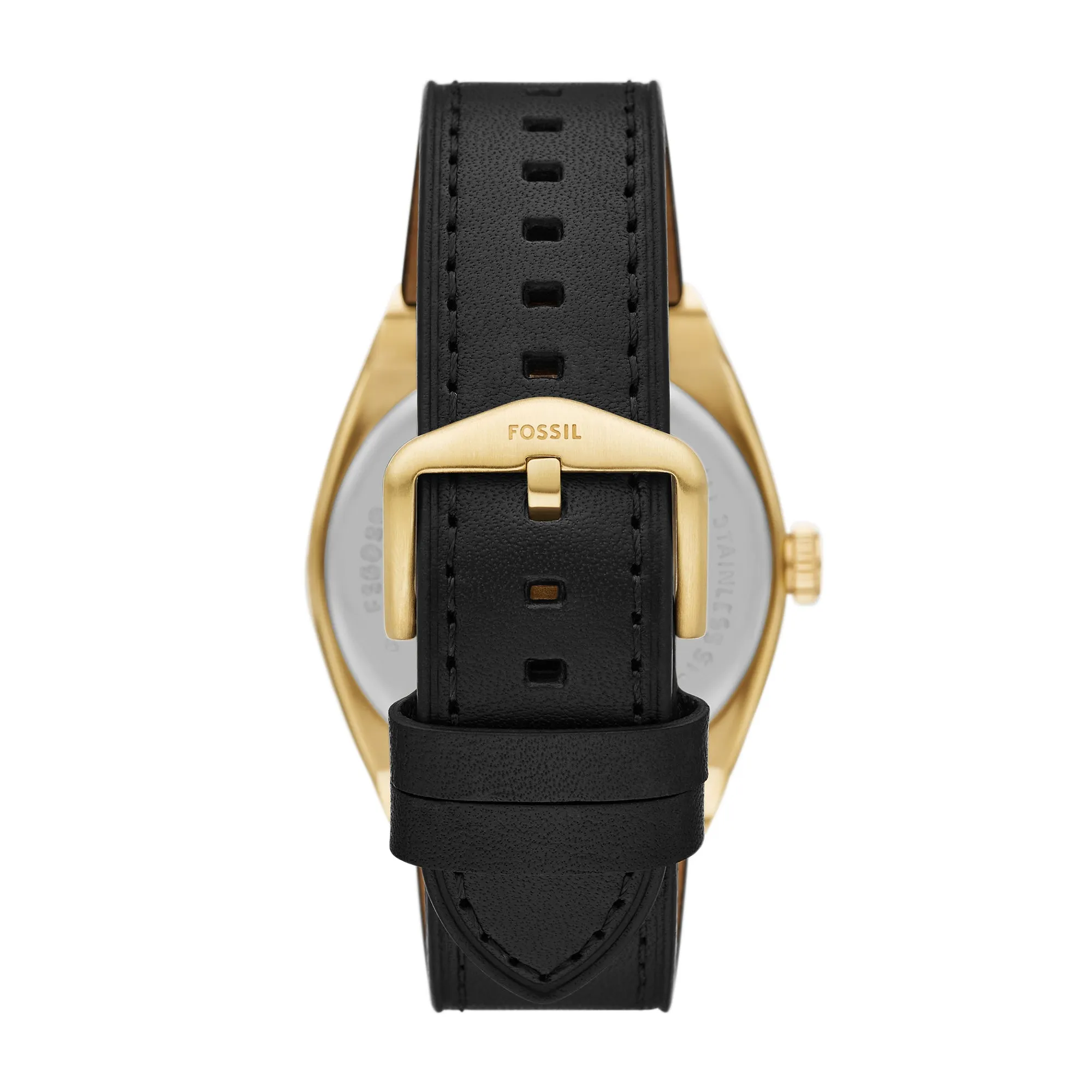 Everett Three-Hand Date Black Leather Watch