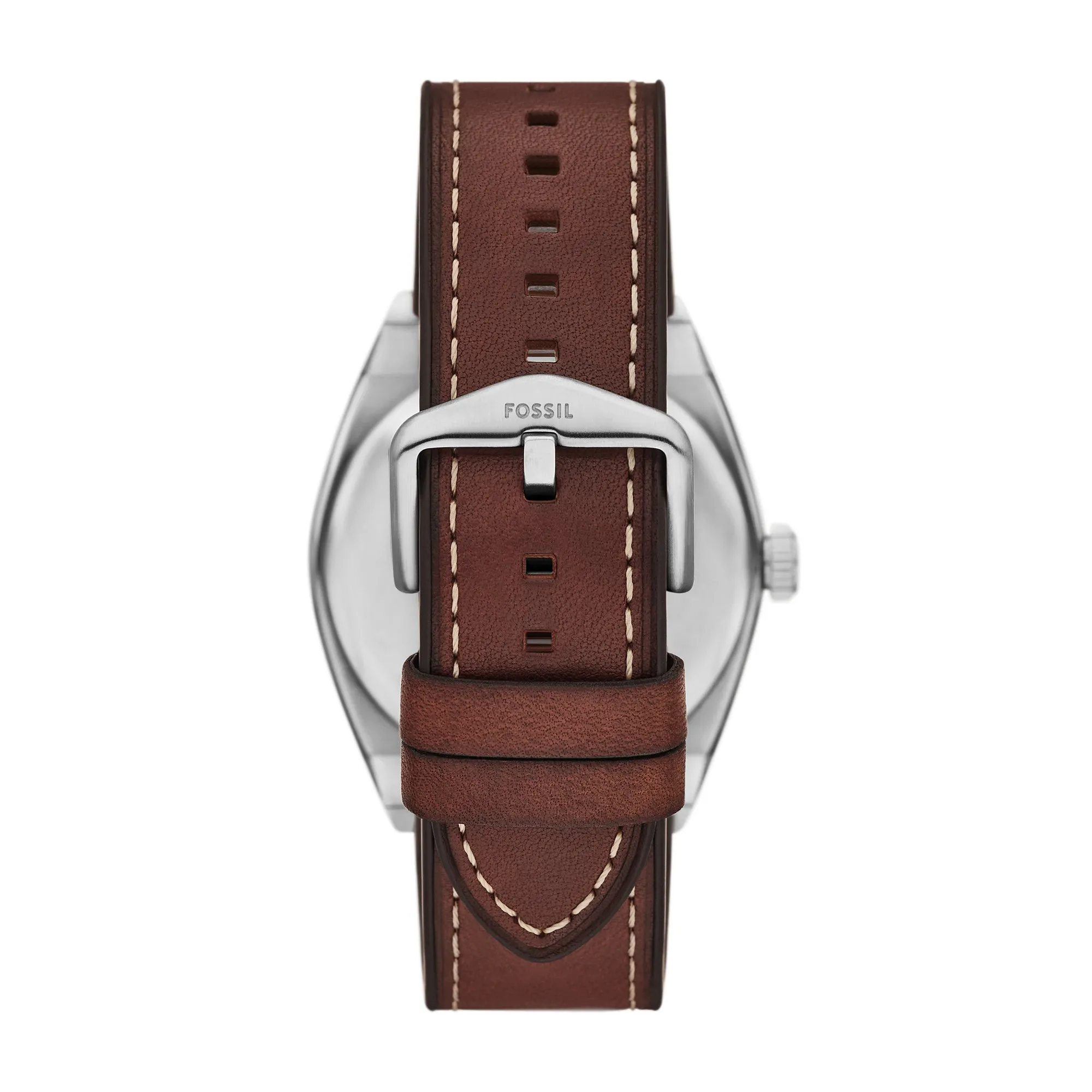 Everett Three-Hand Date Brown Leather Watch and Bracelet Set