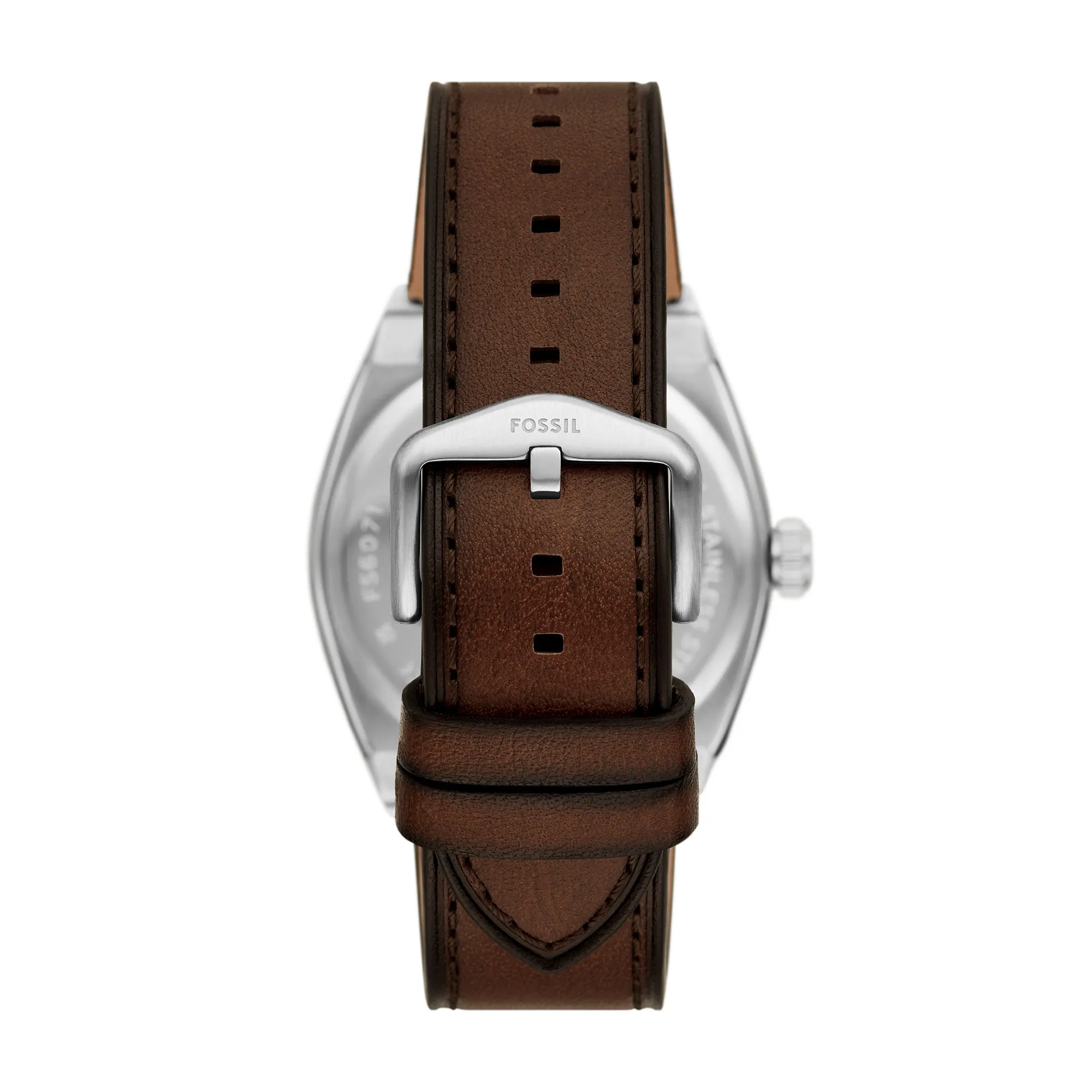 Everett Three-Hand Date Brown Leather Watch